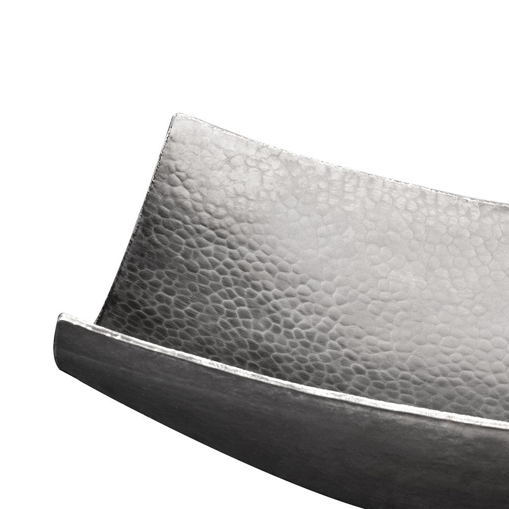 Alternate Image for Premier Copper Products 18" Rectangle Modern Slope Hammered Copper Bathroom Sink in Nickel, Matching Drain and Accessories, BSP5_VREC18MSEN-P