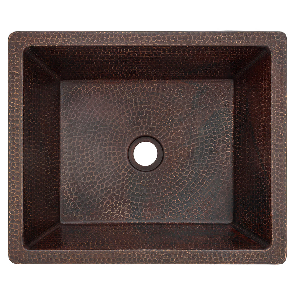 Alternate Image for Premier Copper Products 19" Rectangle Copper Bathroom Sink, Oil Rubbed Bronze, VREC19SKDB
