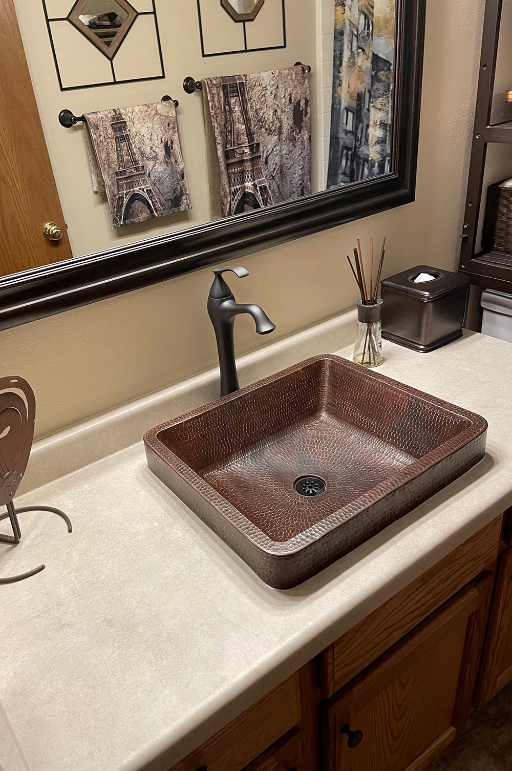 Alternate Image for Premier Copper Products 19" Rectangle Copper Bathroom Sink, Oil Rubbed Bronze, VREC19SKDB