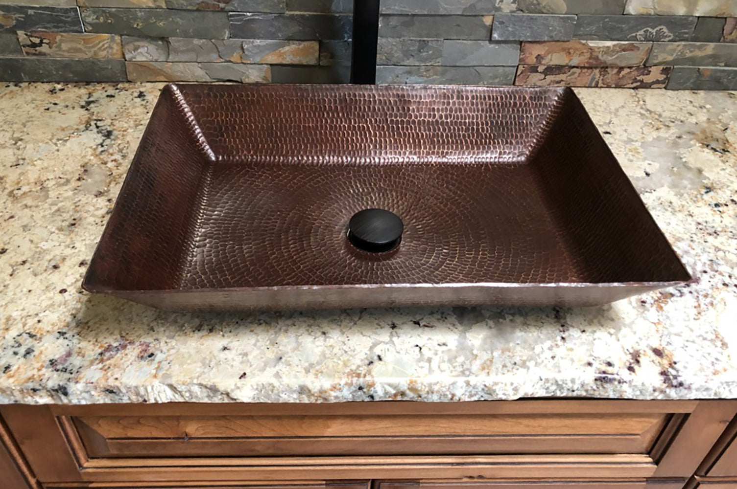 Alternate Image for Premier Copper Products 20" Rectangle Copper Bathroom Sink, Oil Rubbed Bronze, VREC2014DB