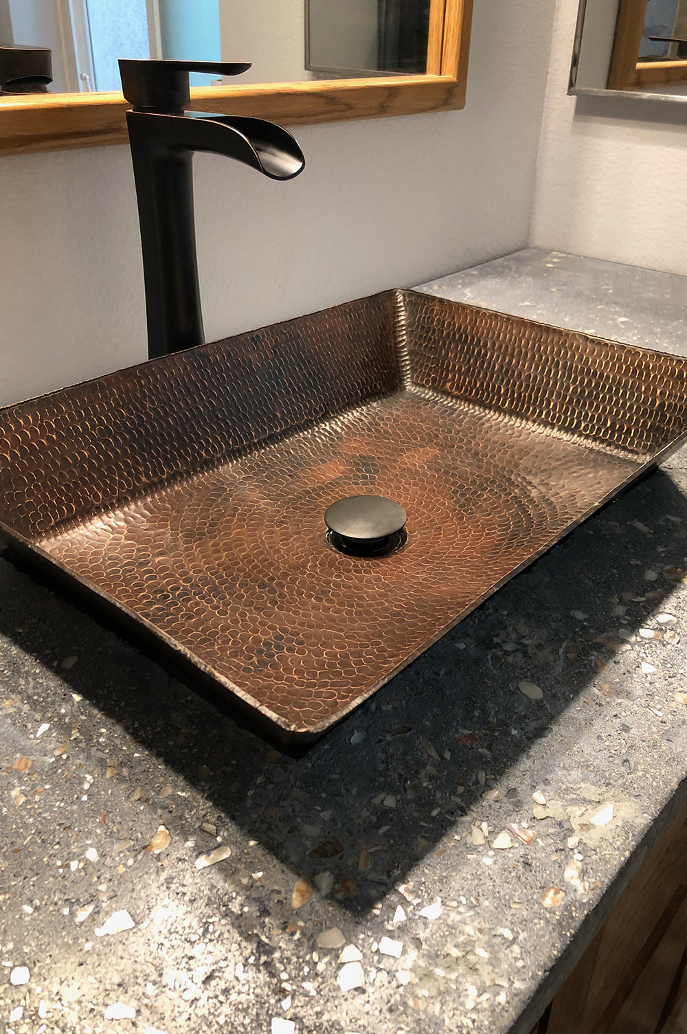Alternate Image for Premier Copper Products 20" Rectangle Copper Bathroom Sink, Oil Rubbed Bronze, VREC2014DB