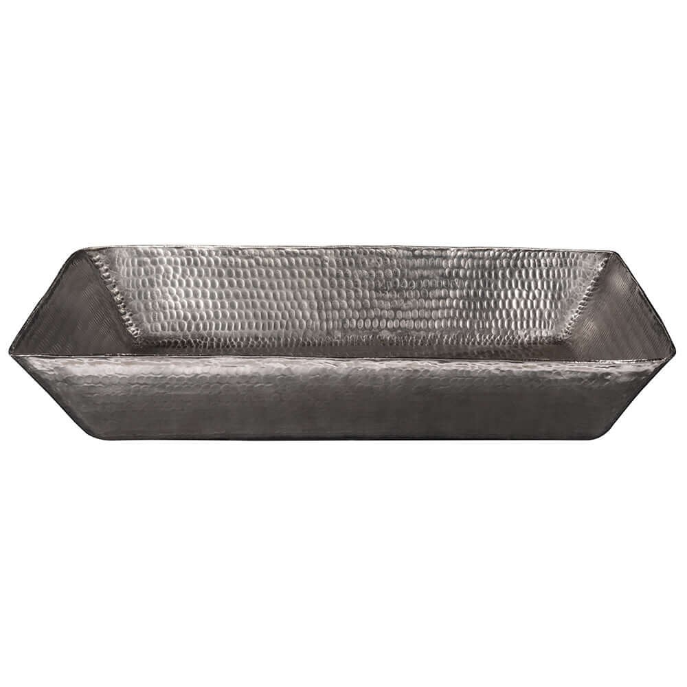 Alternate Image for Premier Copper Products 20" Rectangle Vessel Hammered Copper Bathroom Sink in Nickel, Matching Drain and Accessories, BSP5_VREC2014EN-P
