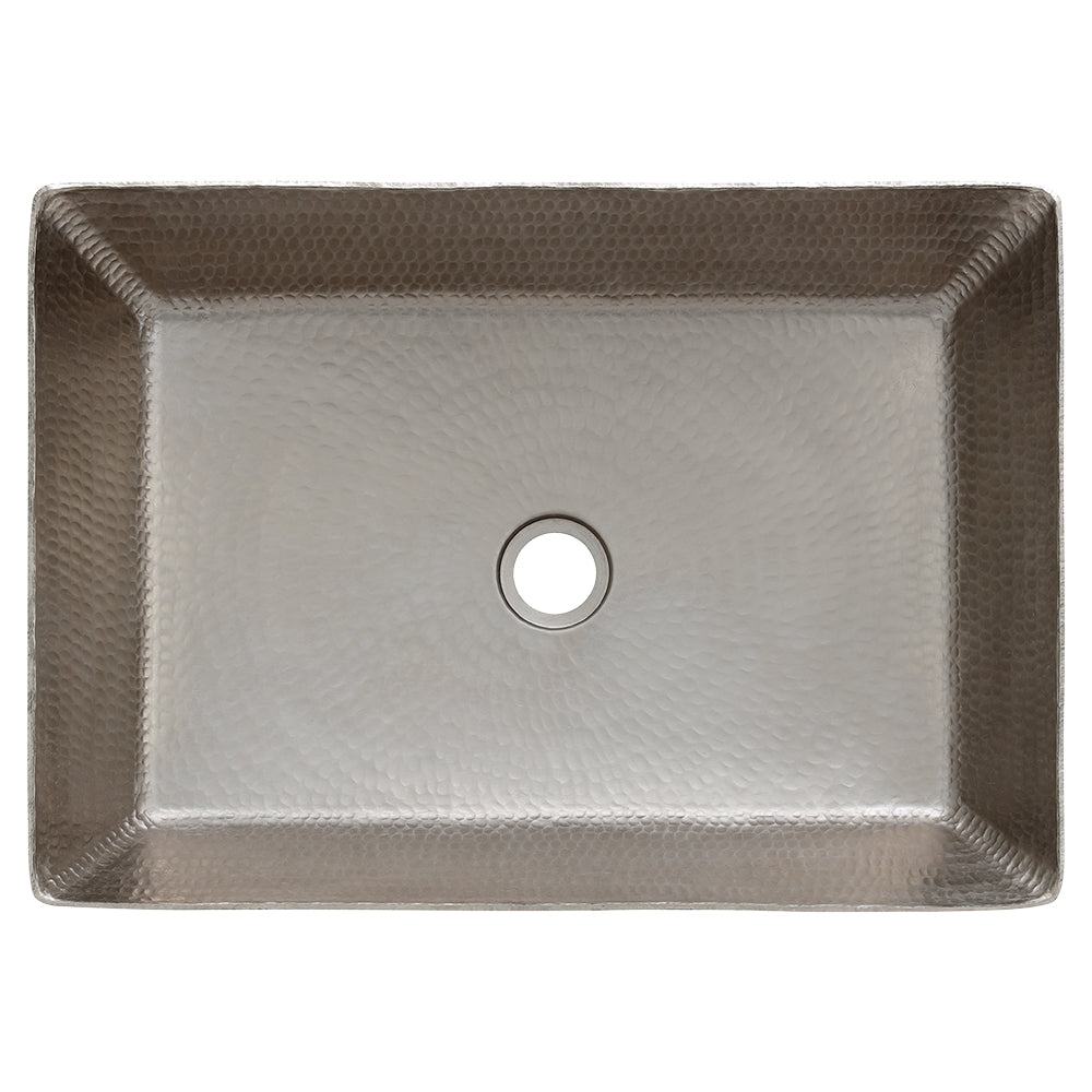 Alternate Image for Premier Copper Products 20" Rectangle Copper Bathroom Sink, Nickel, VREC2014EN