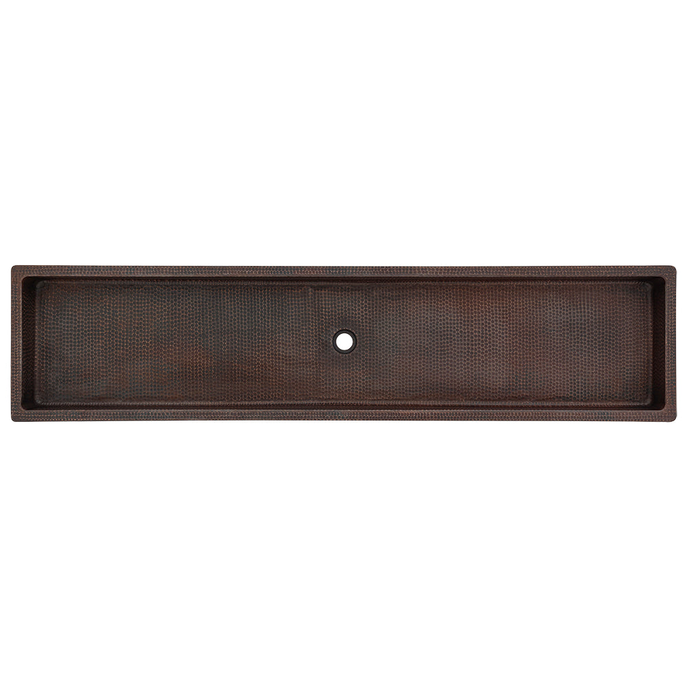Alternate Image for Premier Copper Products 60" Rectangle Copper Bathroom Sink, Oil Rubbed Bronze, VREC60SKDB