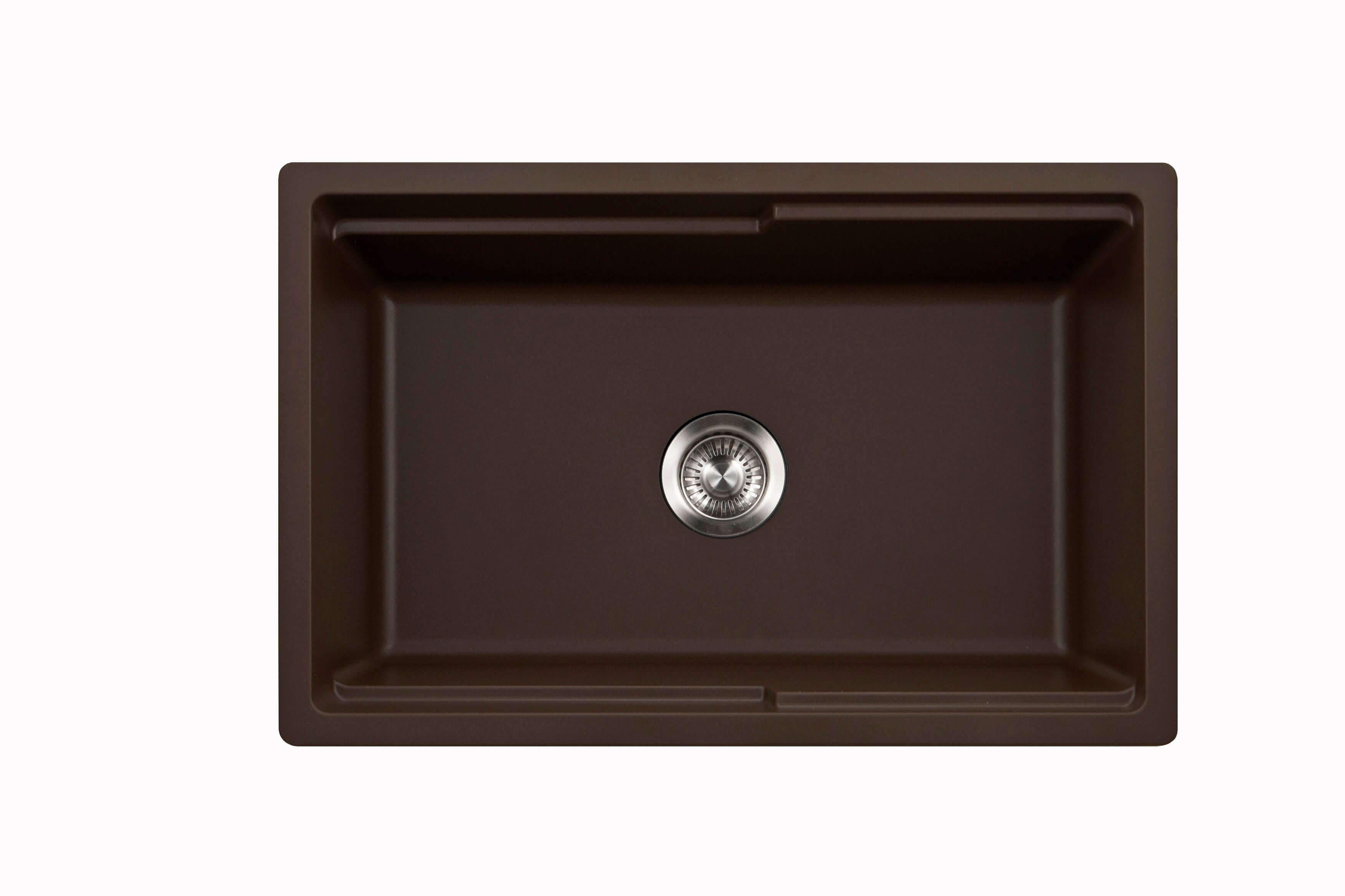 Houzer Quartztone 30" Mocha Apron Front Farmhouse Granite Composite Workstation Kitchen Sink with Accessories - W-130 MOCHA-C