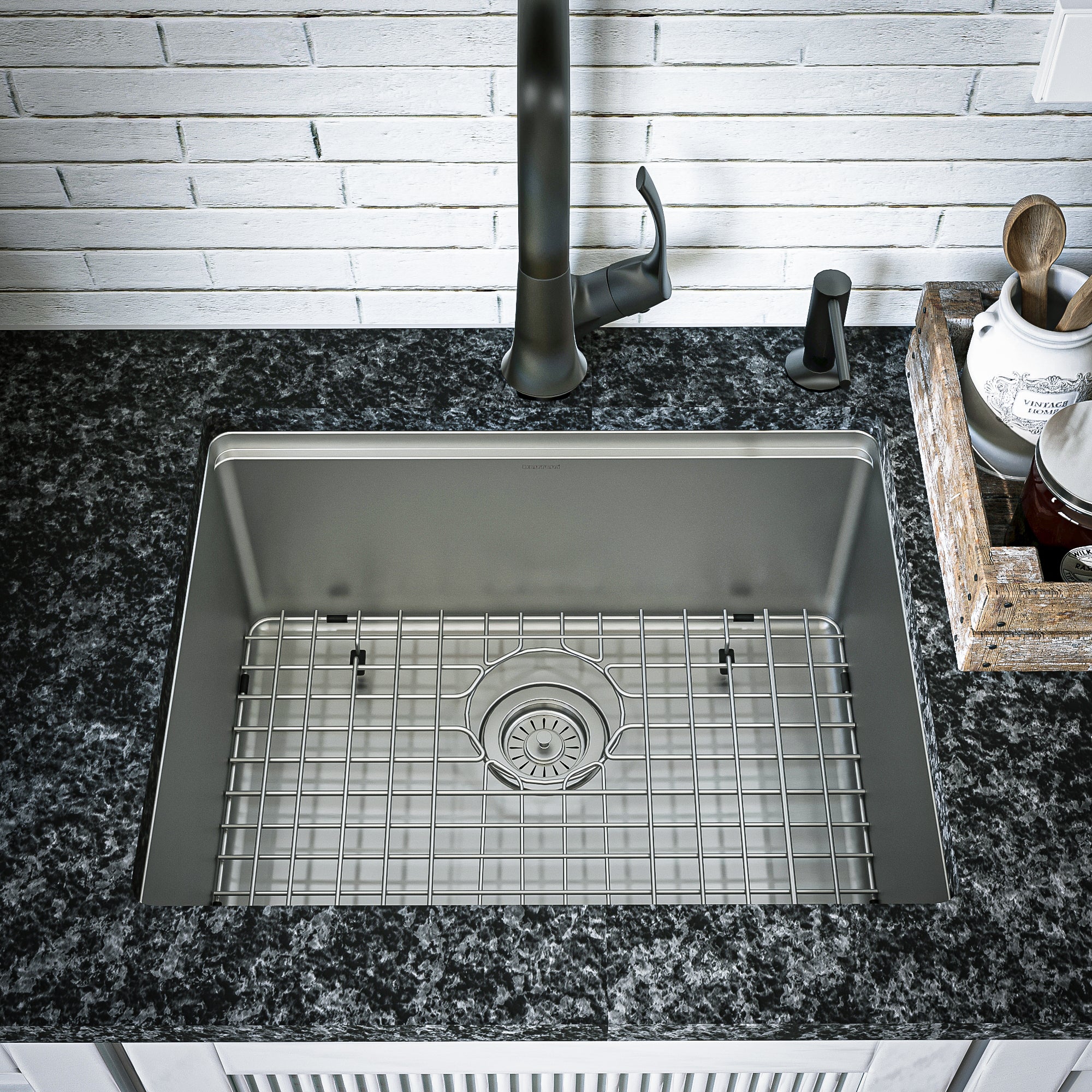 Alternate Image for Karran Elite Workstation 23" Undermount Stainless Steel Workstation Kitchen Sink with Accessories, 16 Gauge, WS-32-PK1
