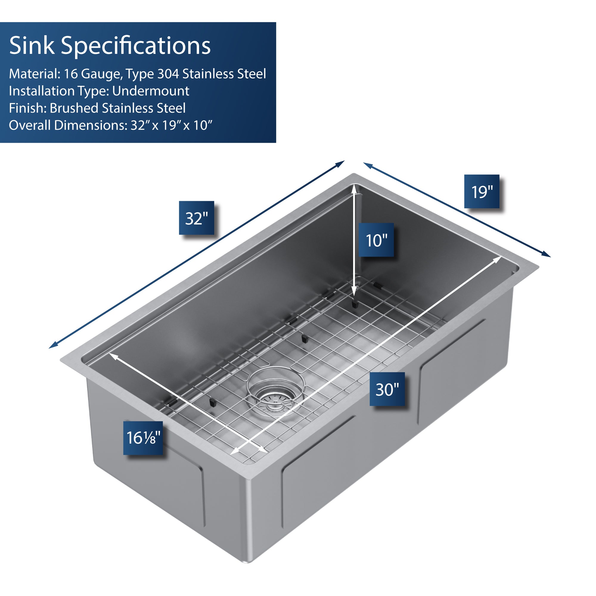 Alternate Image for Karran Elite Workstation 32" Undermount Stainless Steel Workstation Kitchen Sink with Accessories, 16 Gauge, WS-37-PK1