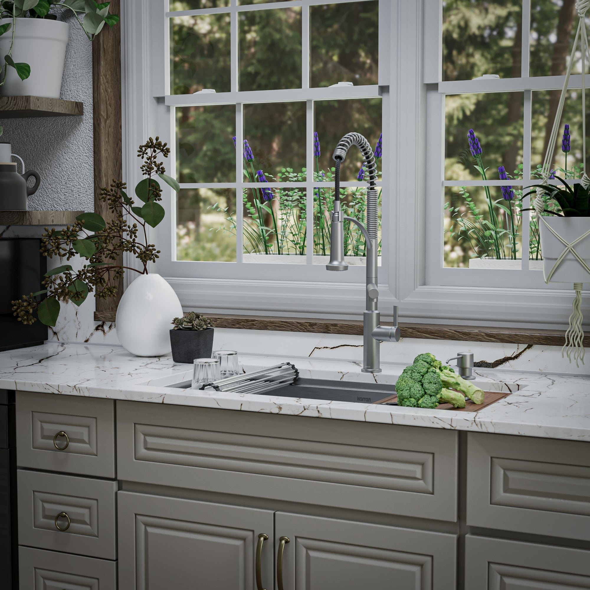 Alternate Image for Karran Elite Workstation 36" Undermount Stainless Steel Workstation Kitchen Sink with Accessories, 16 Gauge, WS-38-PK1