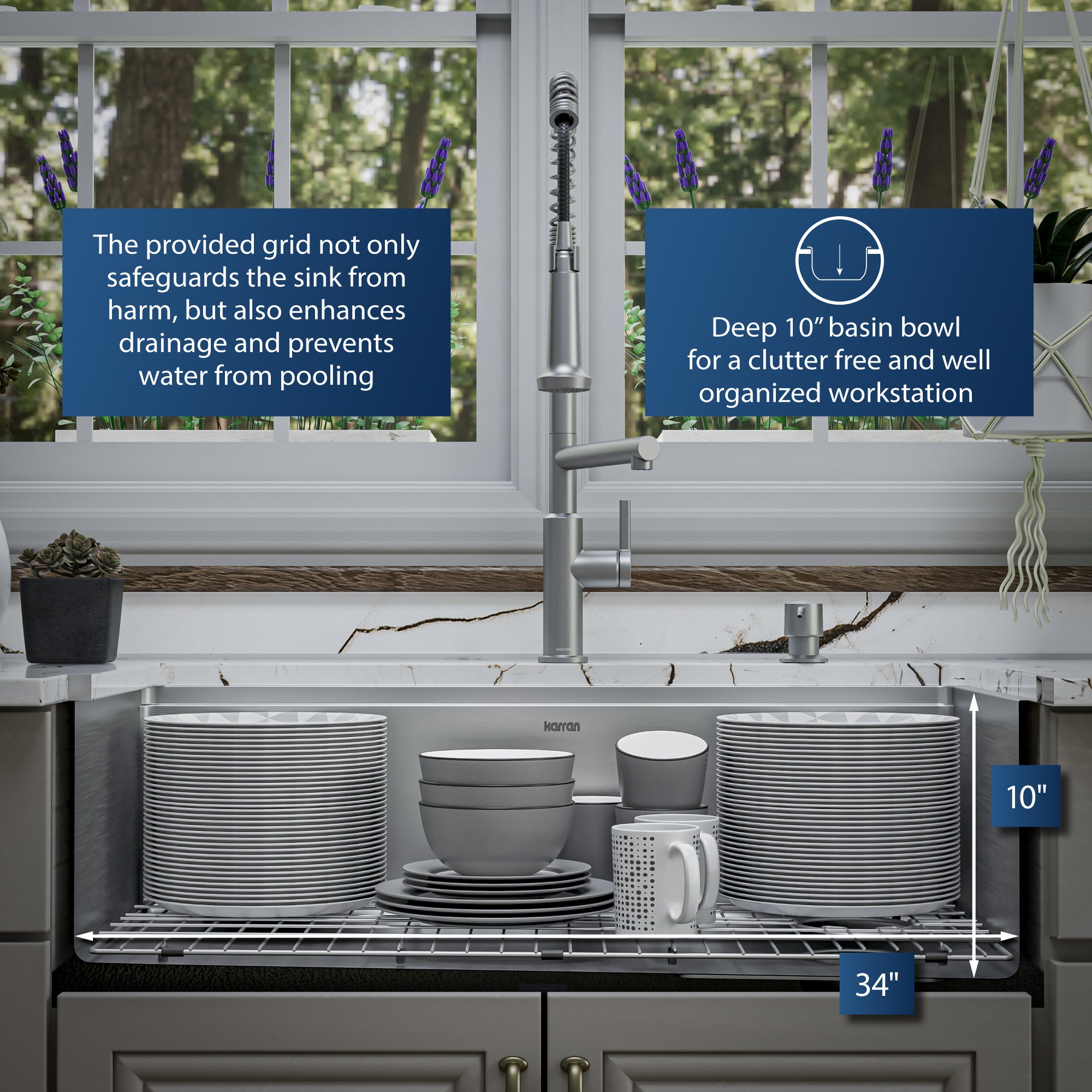 Alternate Image for Karran Elite Workstation 36" Undermount Stainless Steel Workstation Kitchen Sink with Accessories, 16 Gauge, WS-38-PK1