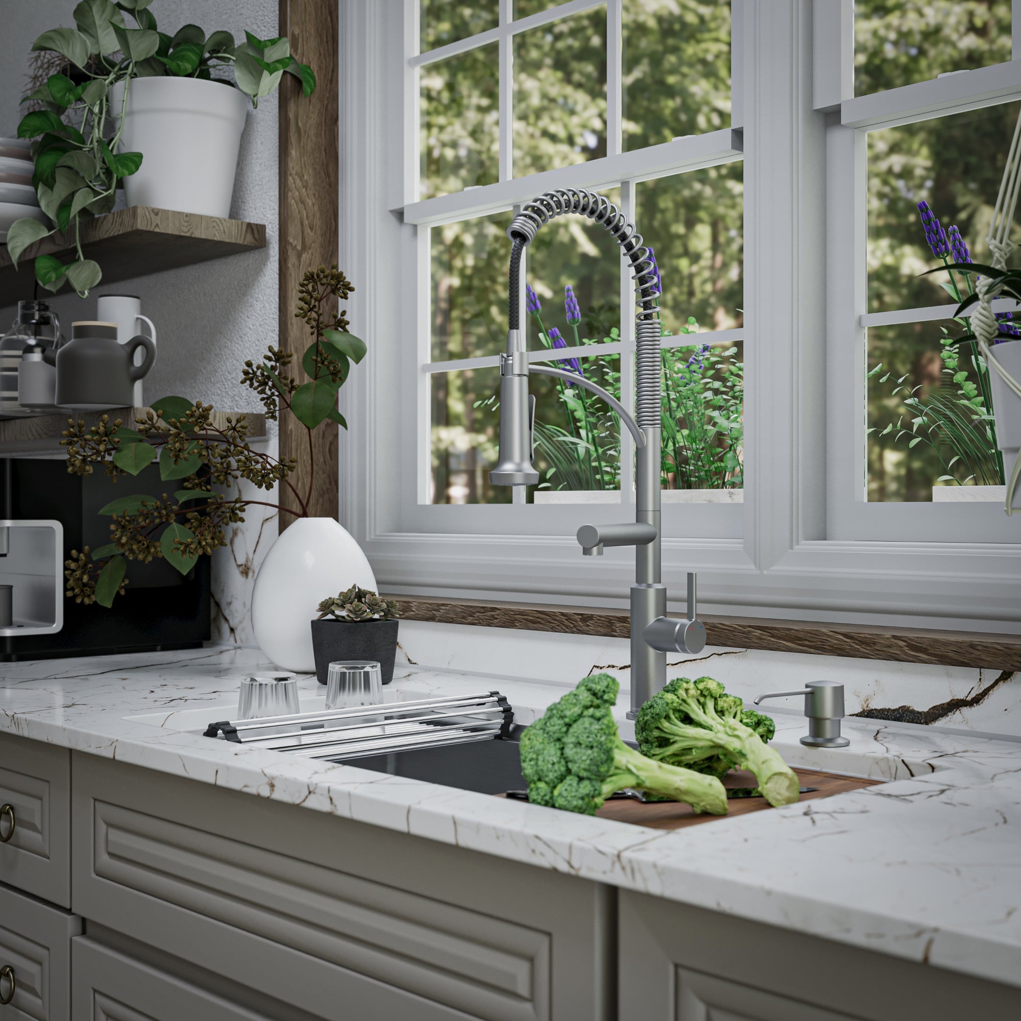 Alternate Image for Karran Elite Workstation 36" Undermount Stainless Steel Workstation Kitchen Sink with Accessories, 16 Gauge, WS-38-PK1