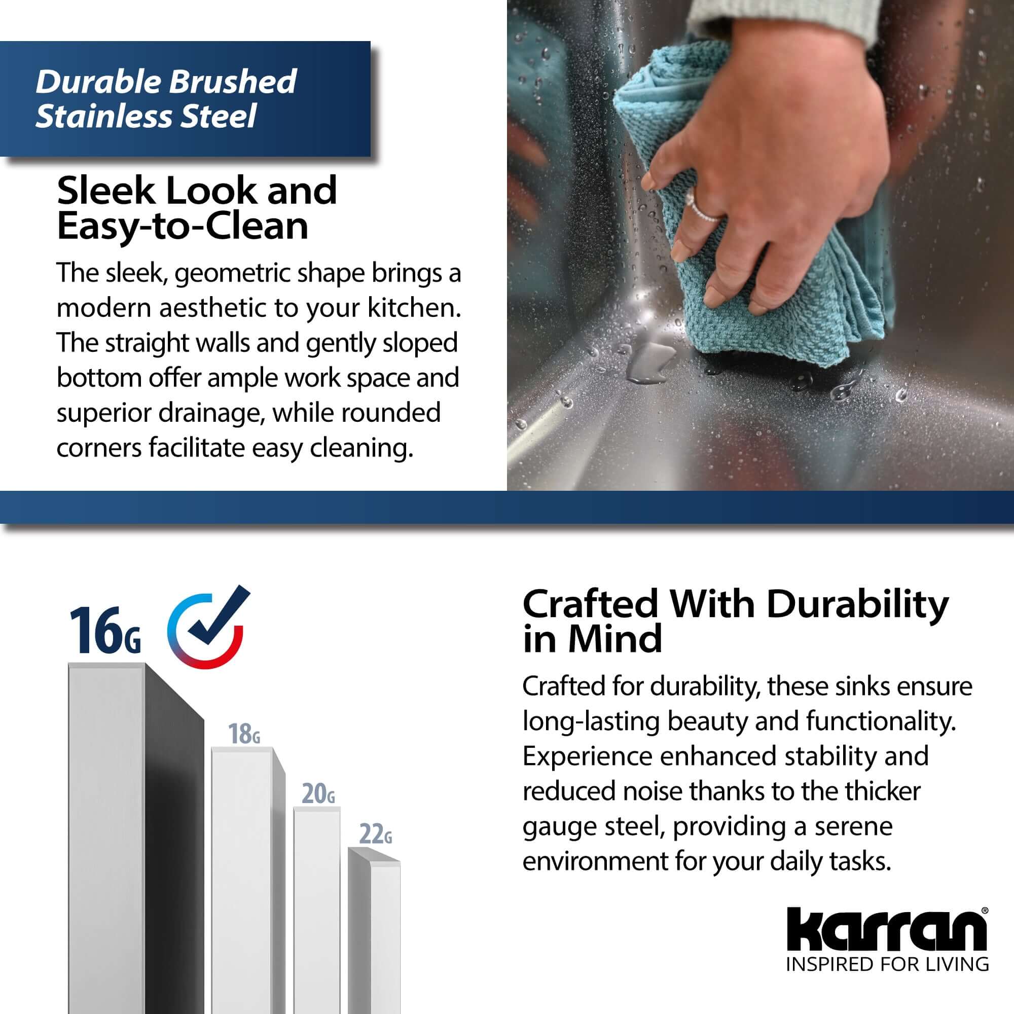 Alternate Image for Karran Elite Workstation 30" Stainless Steel Workstation Farmhouse Sink with Accessories, 16 Gauge, WSA-42-PK1