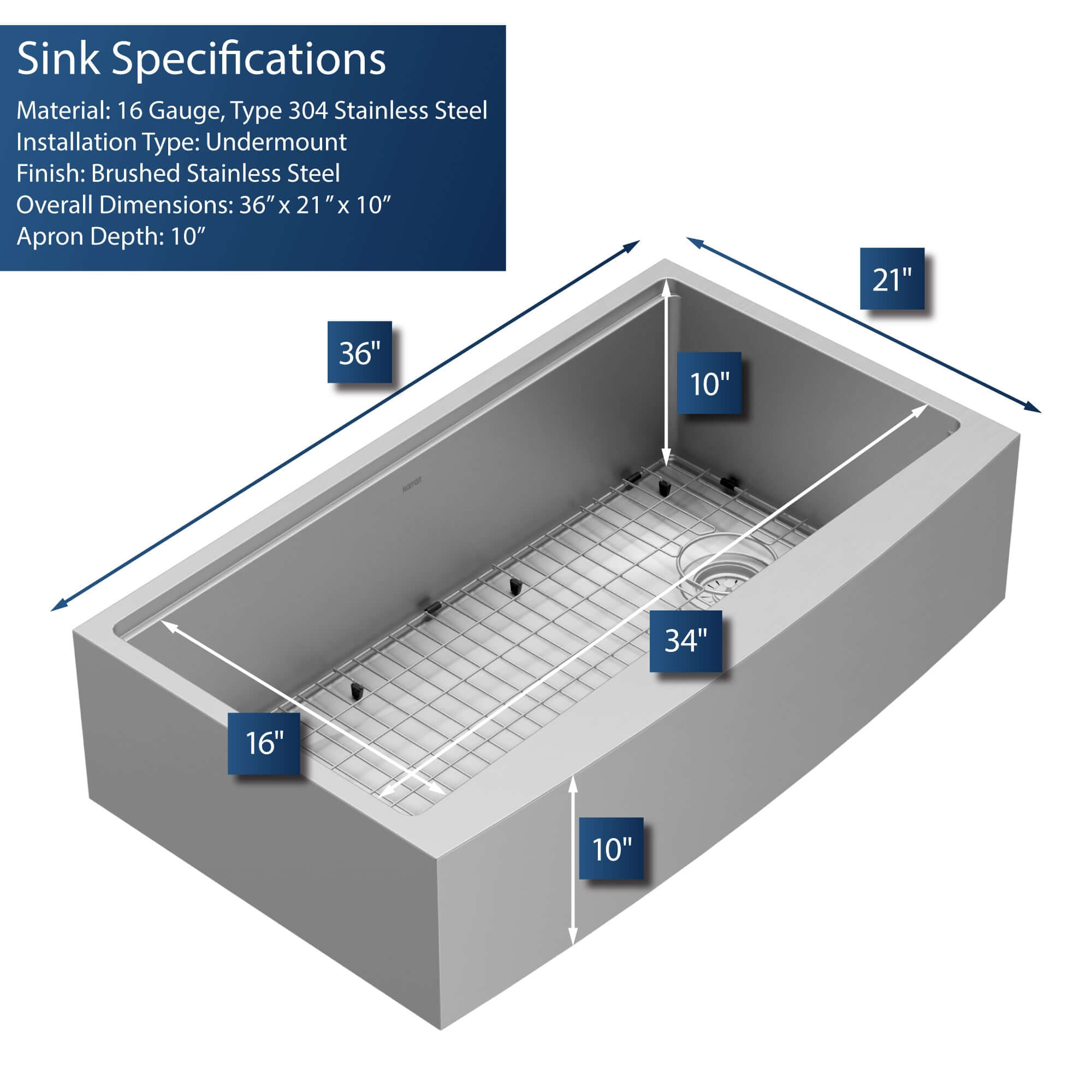 Alternate Image for Karran Elite Workstation 36" Stainless Steel Workstation Farmhouse Sink with Accessories, 16 Gauge, WSA-46-PK1