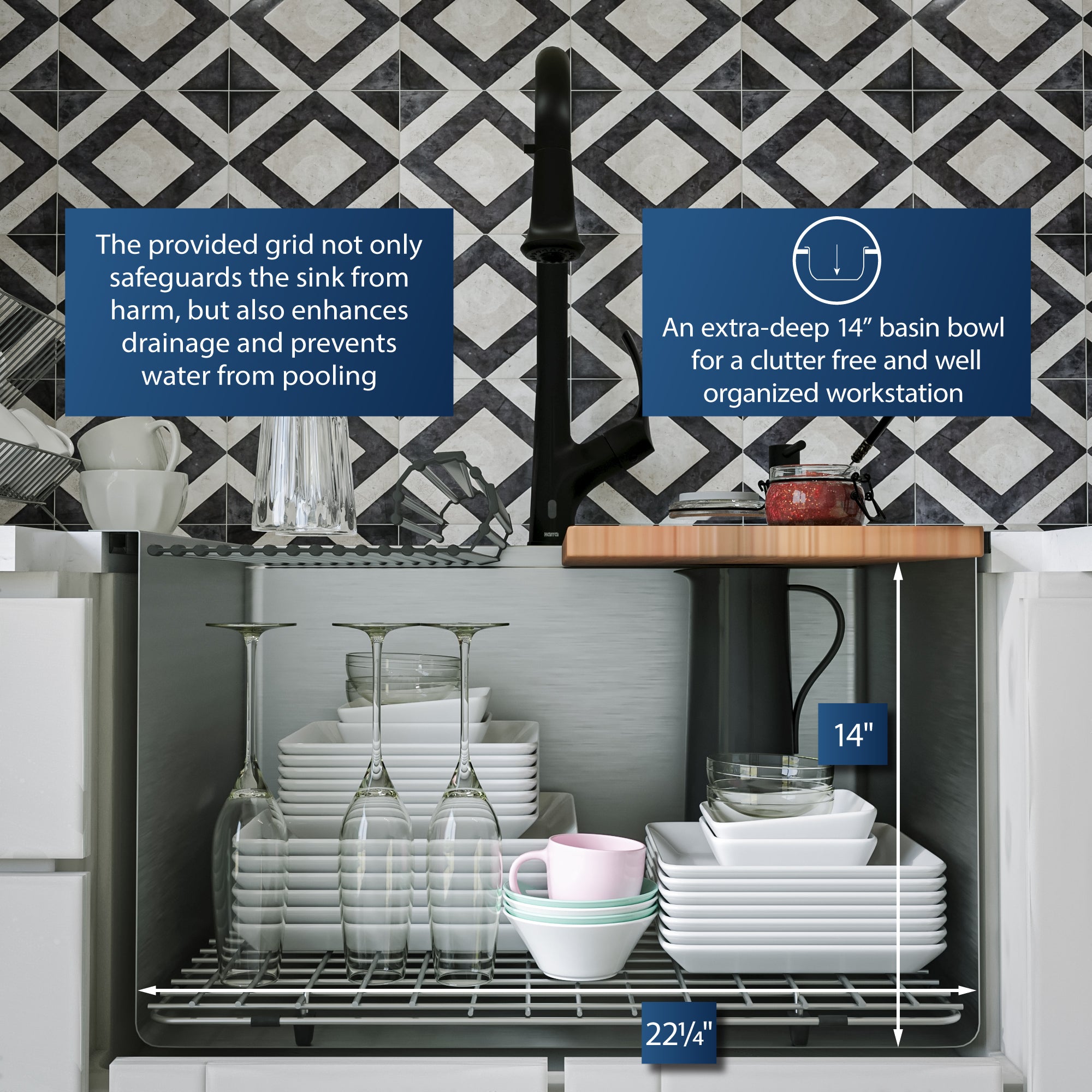 Alternate Image for Karran Elite Workstation 25" Drop In/Topmount Stainless Steel Workstation Kitchen Sink with Accessories, 16 Gauge, WST-22-PK1