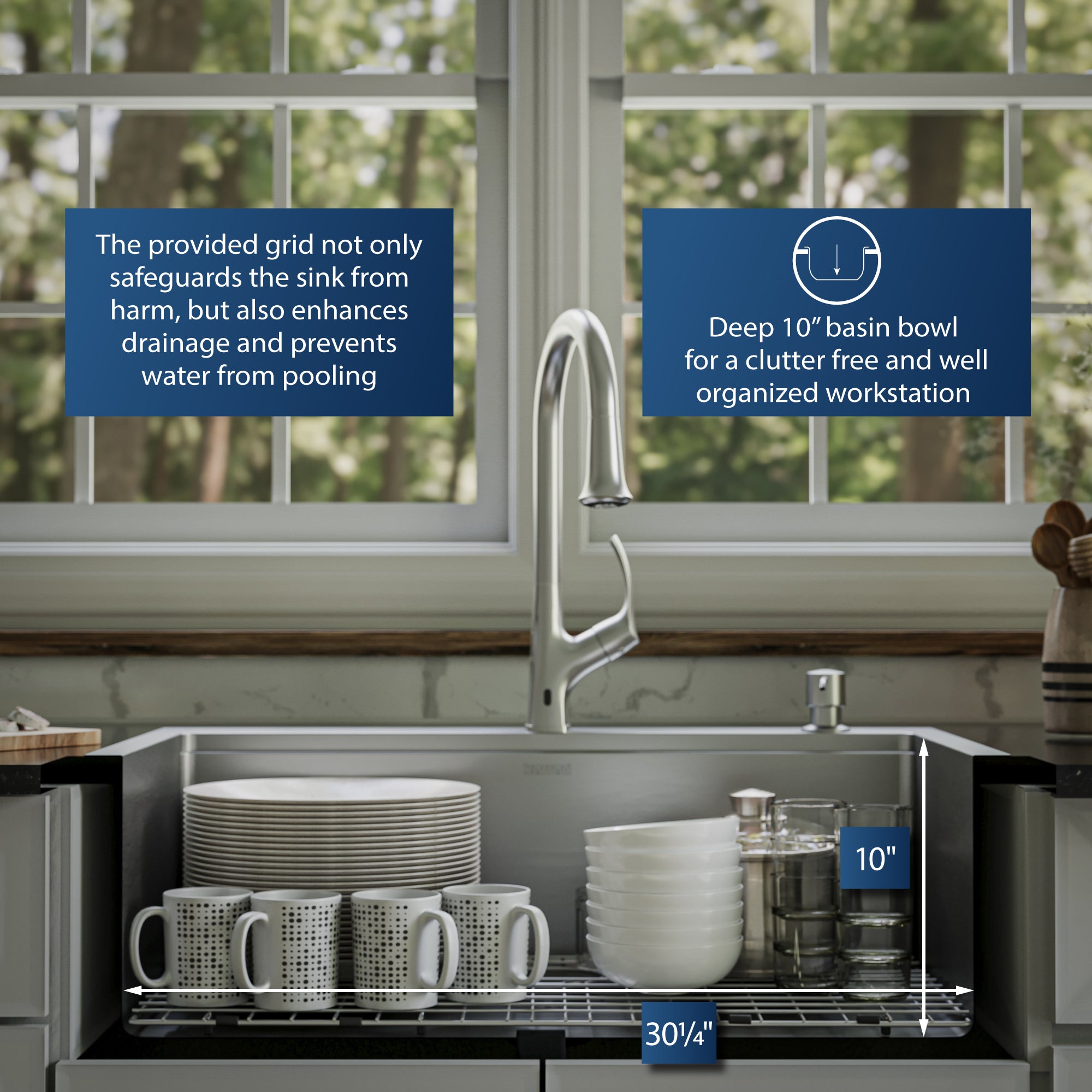 Alternate Image for Karran Elite Workstation 33" Drop In/Topmount Stainless Steel Workstation Kitchen Sink with Accessories, 16 Gauge, WST-23-PK1