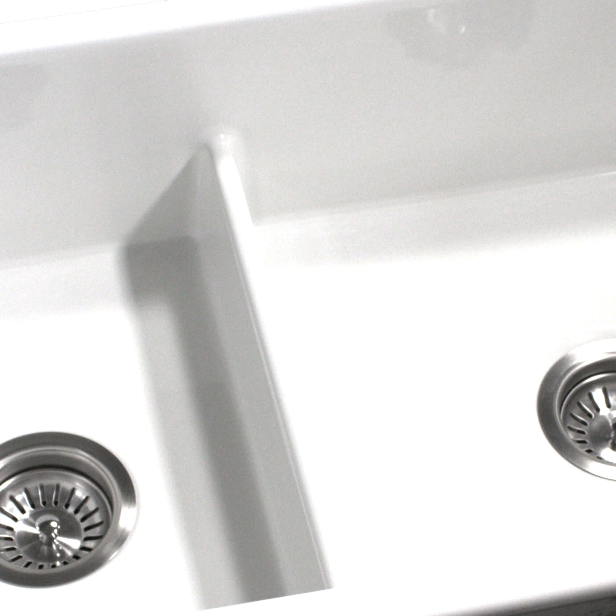 Alternate Image for Nantucket Sinks Cape 31" Dual Mount Fireclay Kitchen Sink with Accessories, 60/40 Double Bowl, White, Wellfleet-31OSW