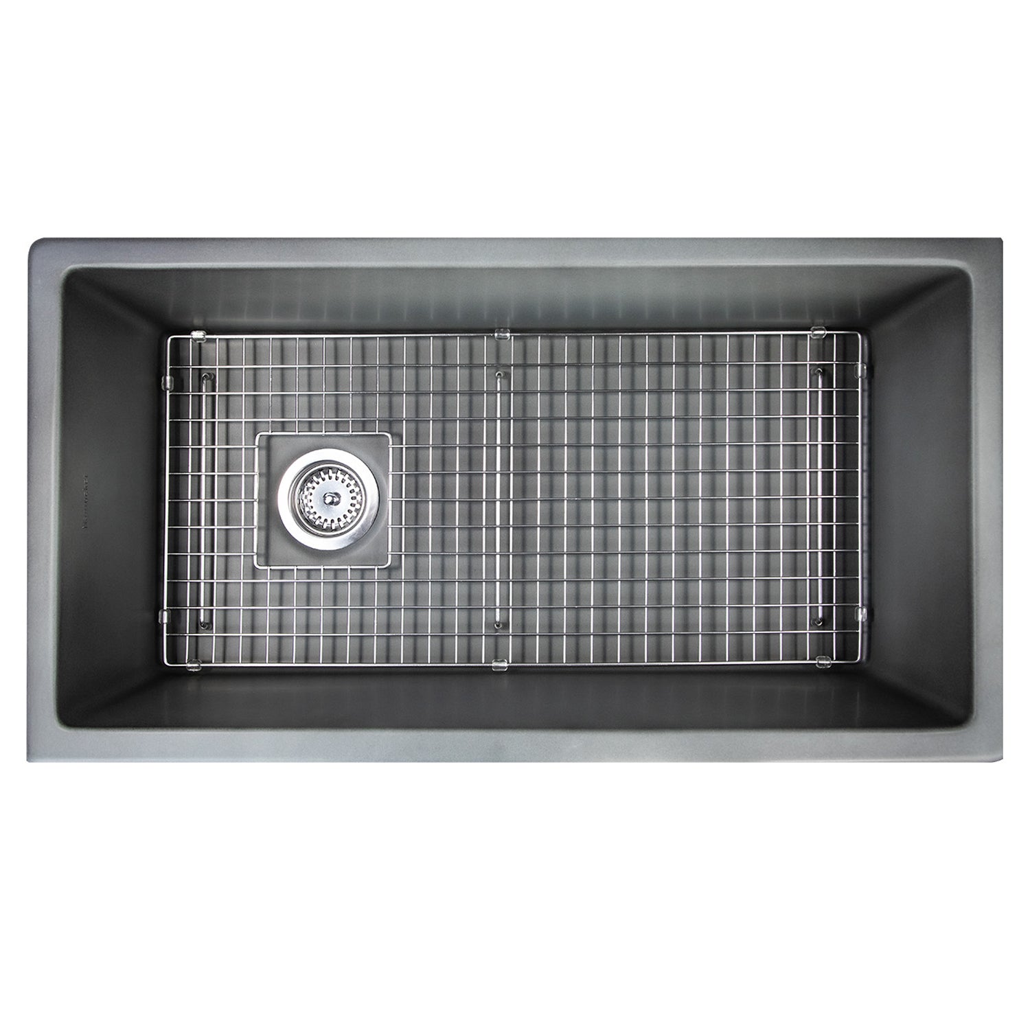 Alternate Image for Nantucket Sinks Cape 34" Dual Mount Fireclay Kitchen Sink with Accessories, Concrete Grey, Wellfleet-3419Concrete