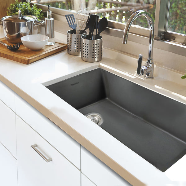 Nantucket Sinks Cape 34" Dual Mount Fireclay Kitchen Sink with Accesso