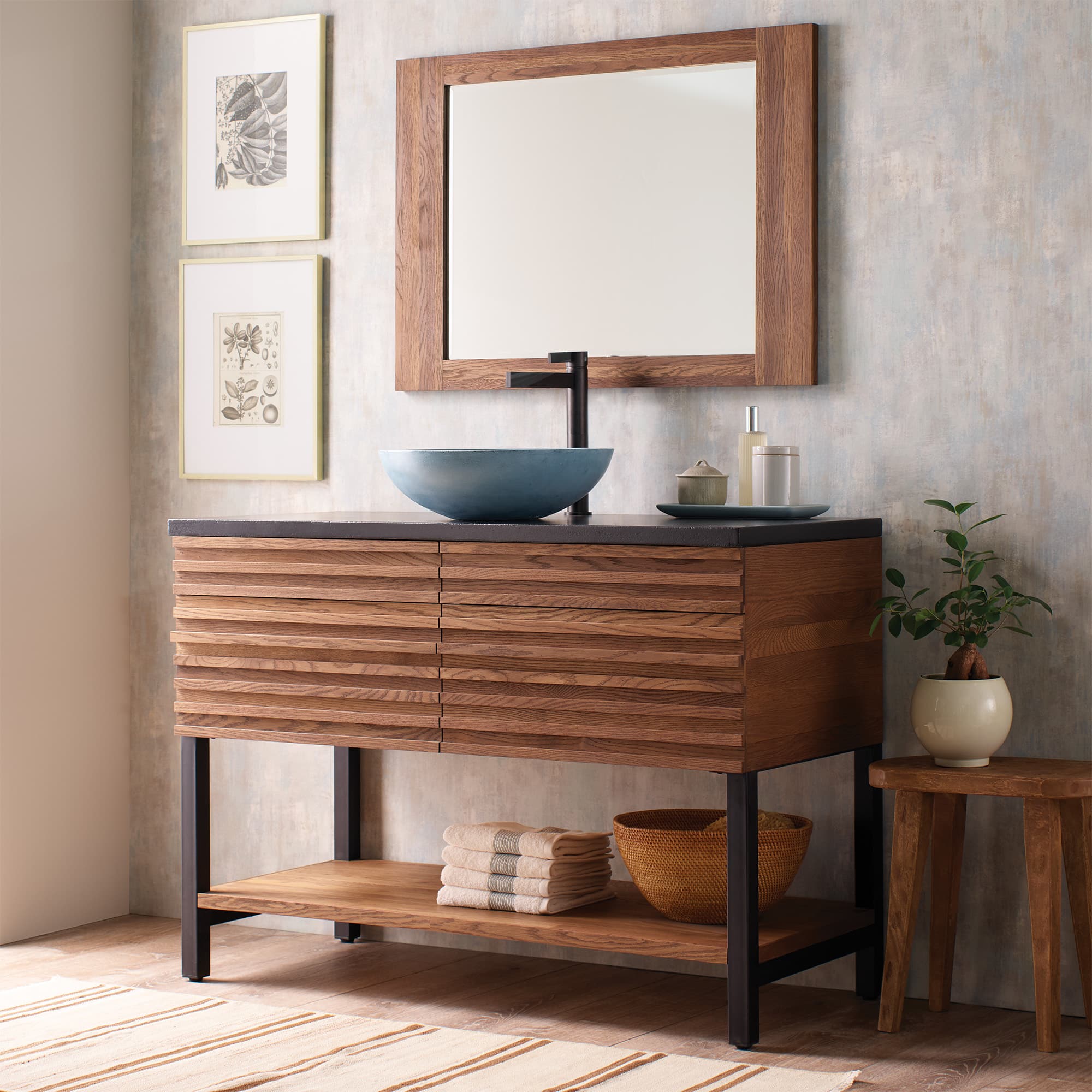 Native Trails Winemaker 48" Freestanding Vanity Base in Cask Oak, VNM481