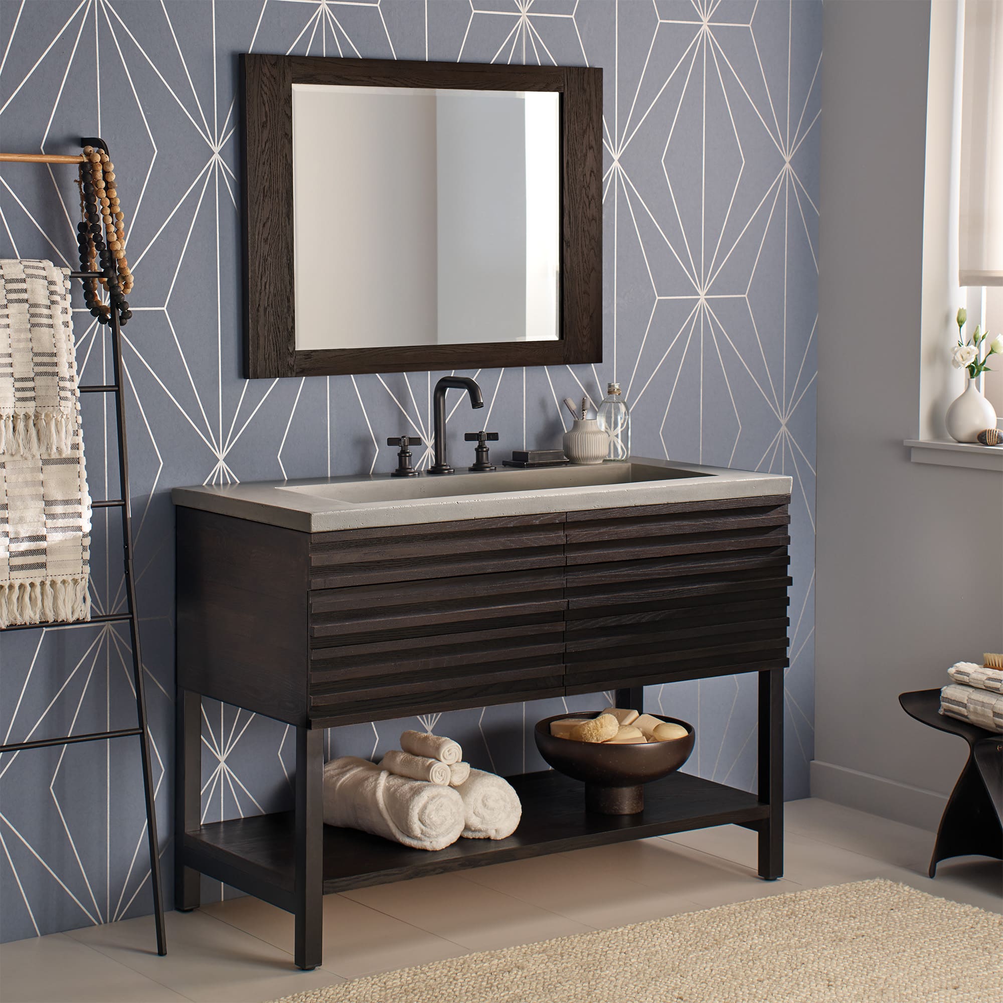 Native Trails Winemaker 48" Freestanding Vanity Base in Charred Oak, VNM488