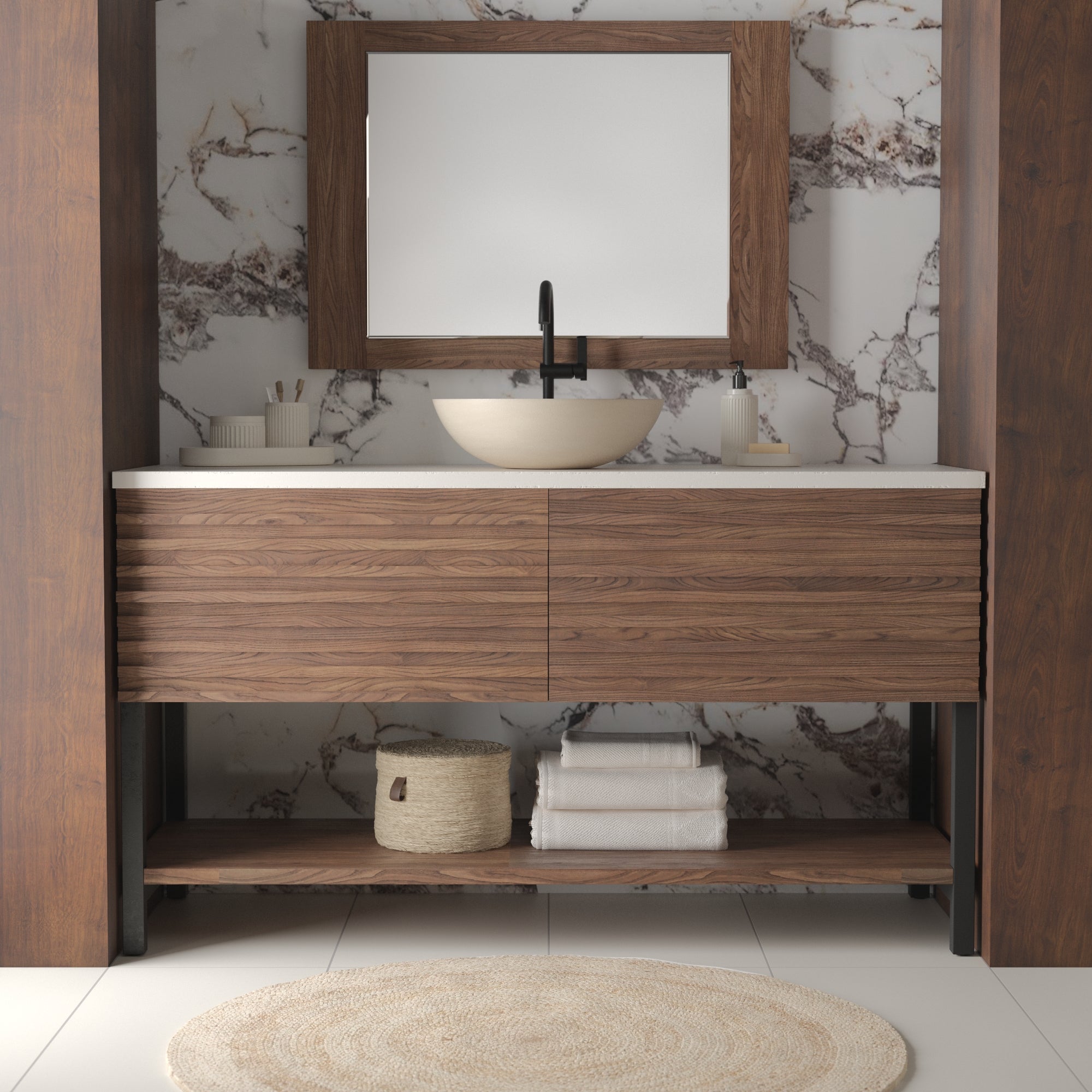 Native Trails Winemaker 60" Freestanding Reclaimed Wood Vanity Base in Cask Oak, VNM601