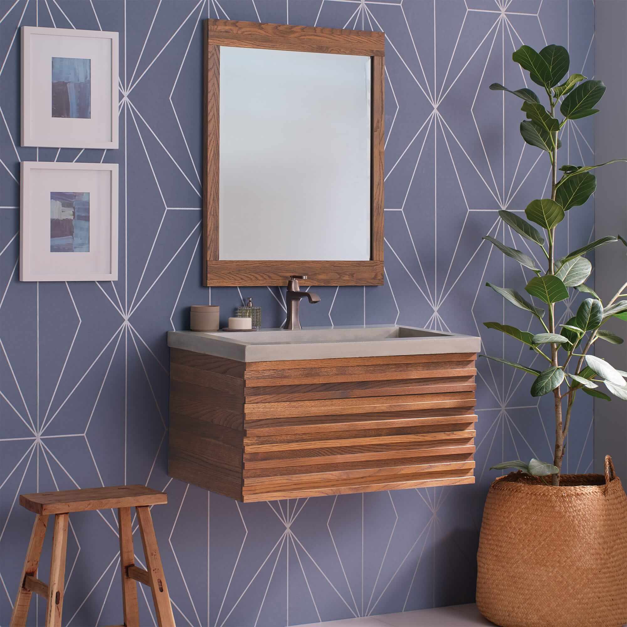 Alternate Image for Native Trails Winemaker 30" Floating Wall Mount Vanity Base in Cask Oak, VNM201