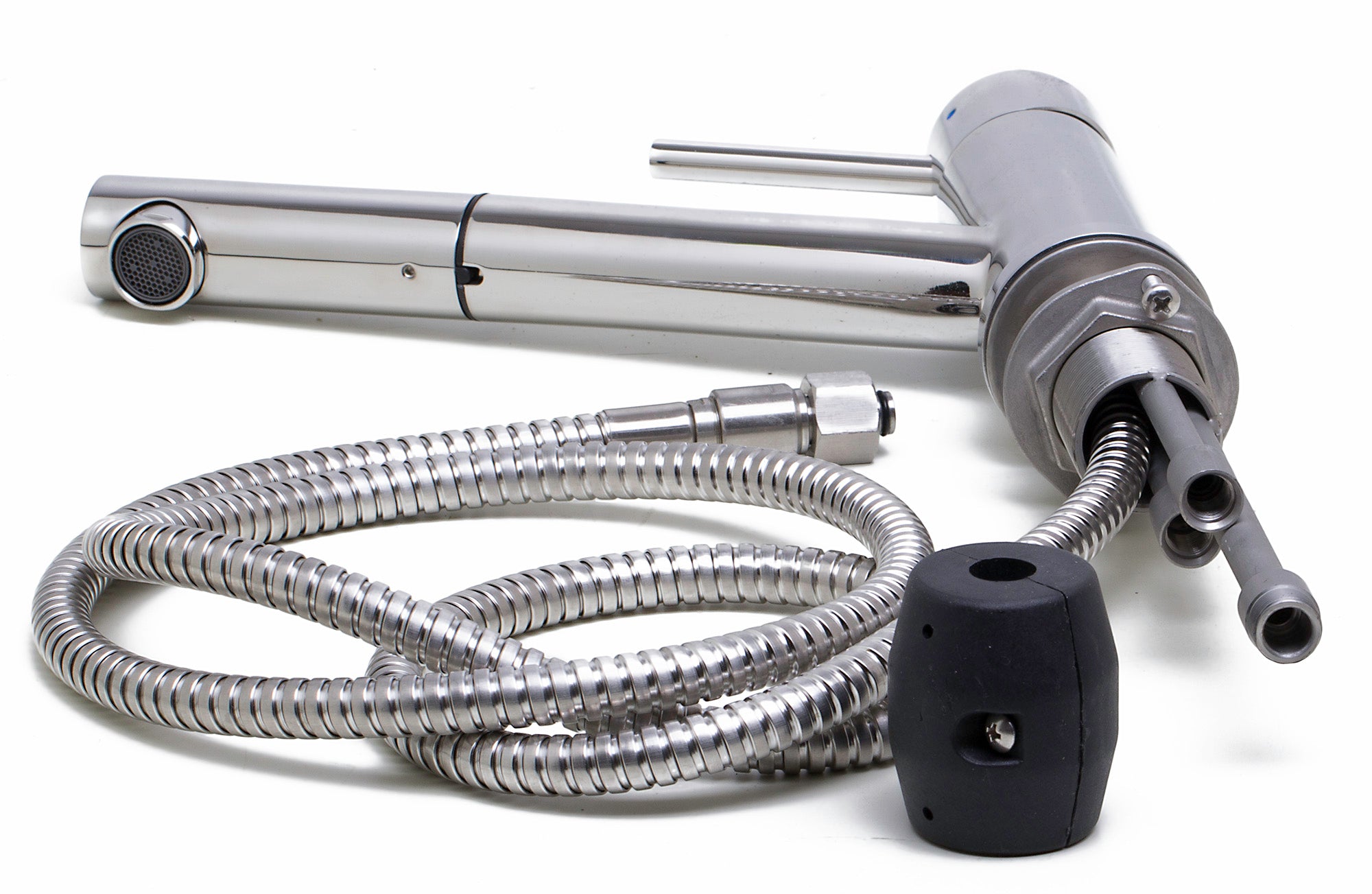 Alternate Image for ALFI Solid Polished Stainless Steel Pull Out Single Hole Kitchen Faucet, AB2025-PSS