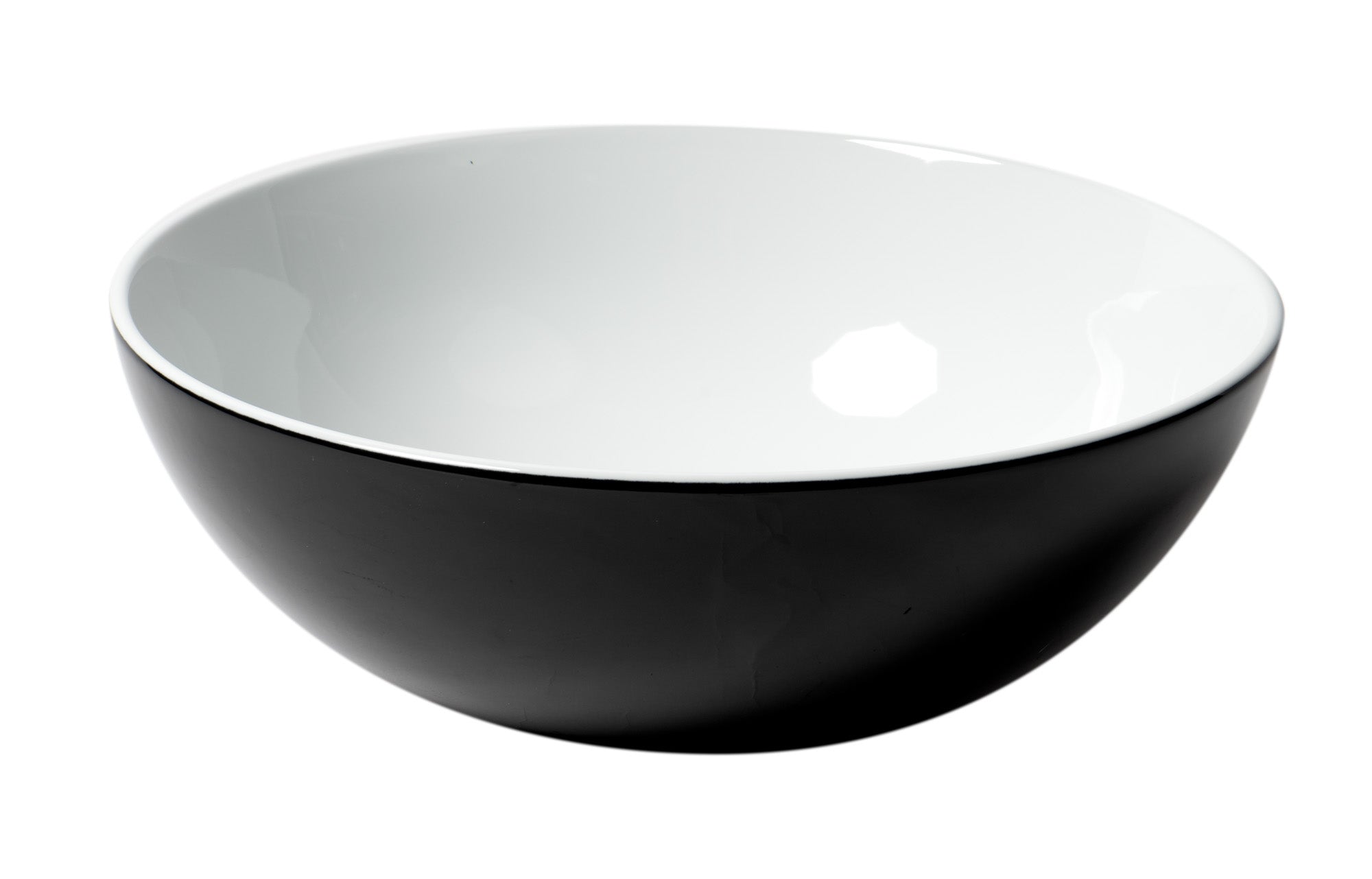 Alternate Image for ALFI brand 15.13" x 15.13" Round Above Mount Porcelain Bathroom Sink, Black & White, No Faucet Hole, ABC906