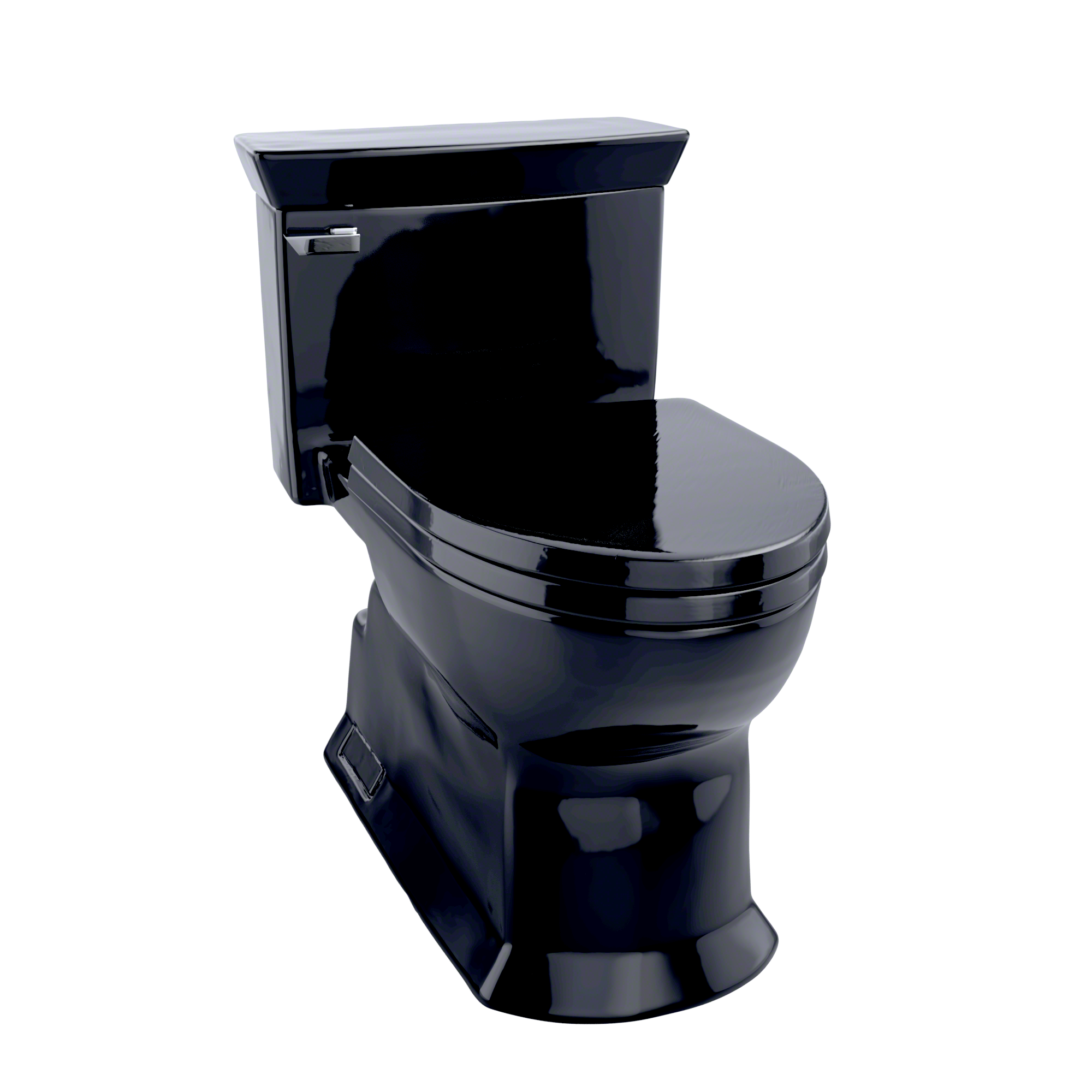 TOTO Eco Soire One-Piece Elongated 1.28 GPF Universal Height Skirted Toilet, Ebony Black, Vitreous China, MS964214CEF#51