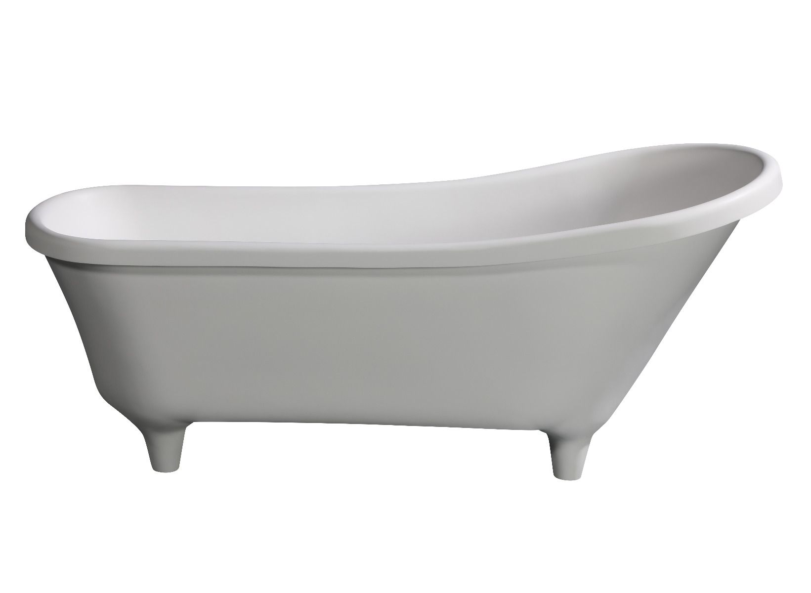 Alternate Image for ALFI brand 68" Solid Surface Resin Free Standing Oval Bathtub, White Matte, AB9960