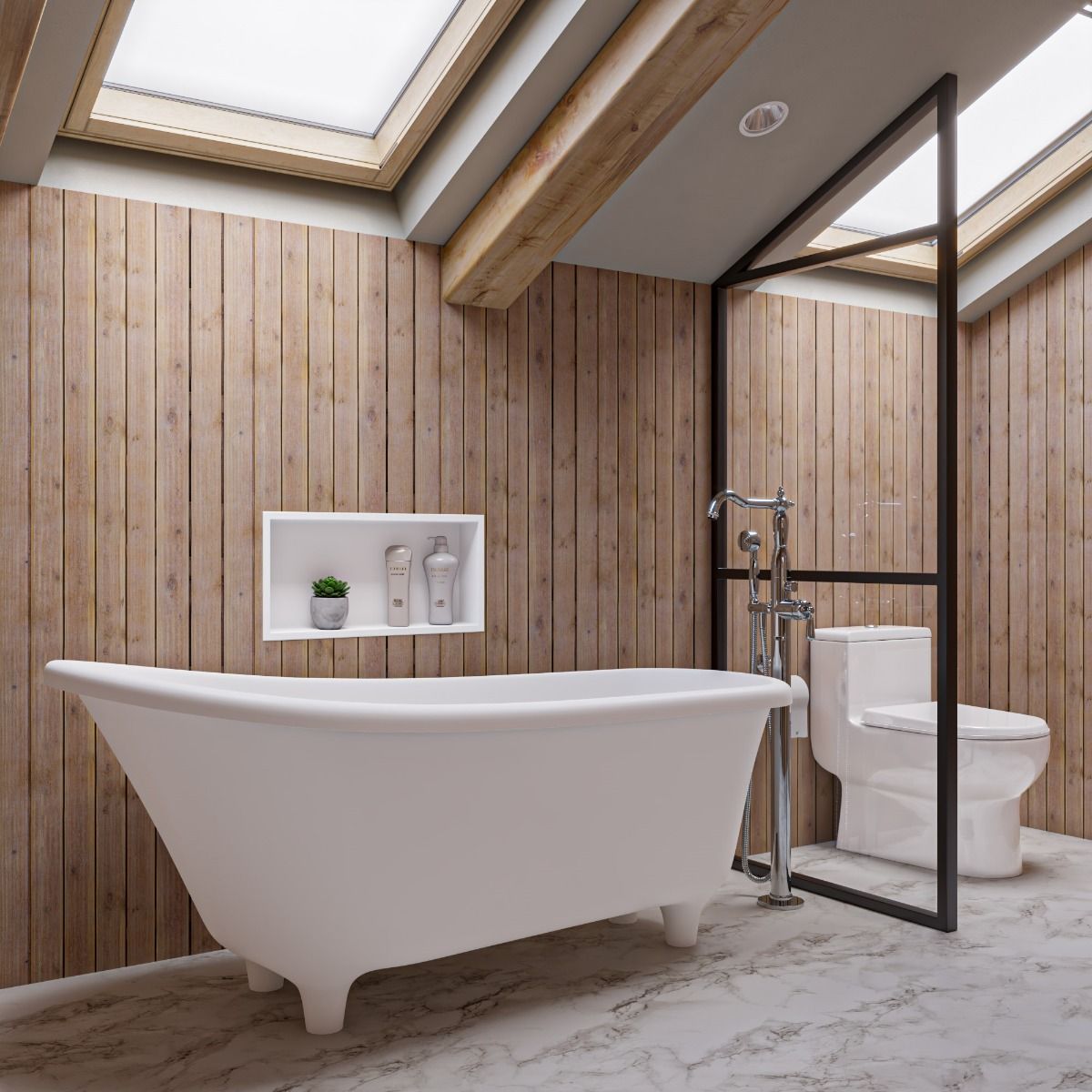 Alternate Image for ALFI brand 68" Solid Surface Resin Free Standing Oval Bathtub, White Matte, AB9960