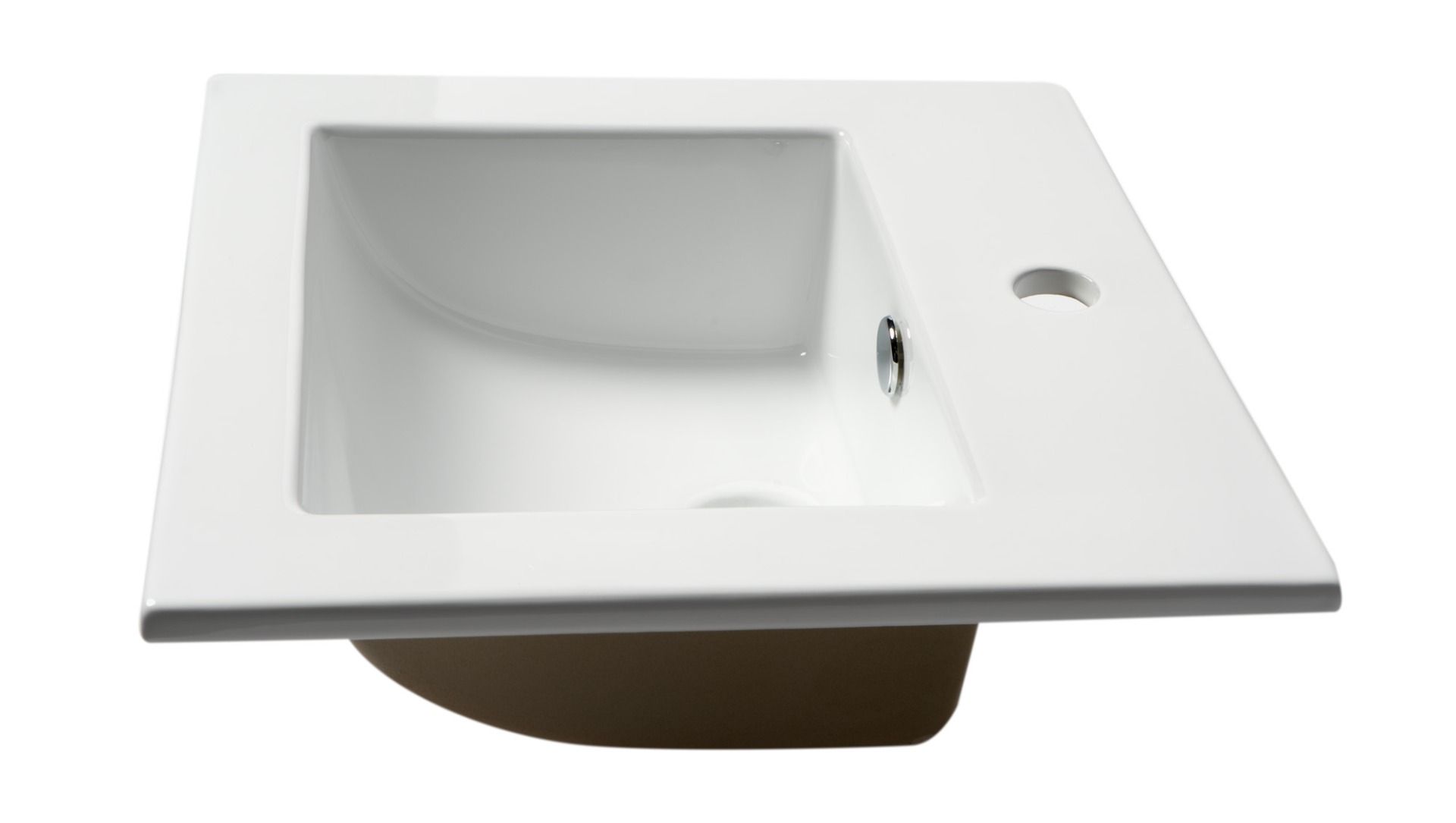 Alternate Image for ALFI brand 16.38" x 16.13" Square Drop In Porcelain Bathroom Sink, White, 1 Faucet Hole, ABC801