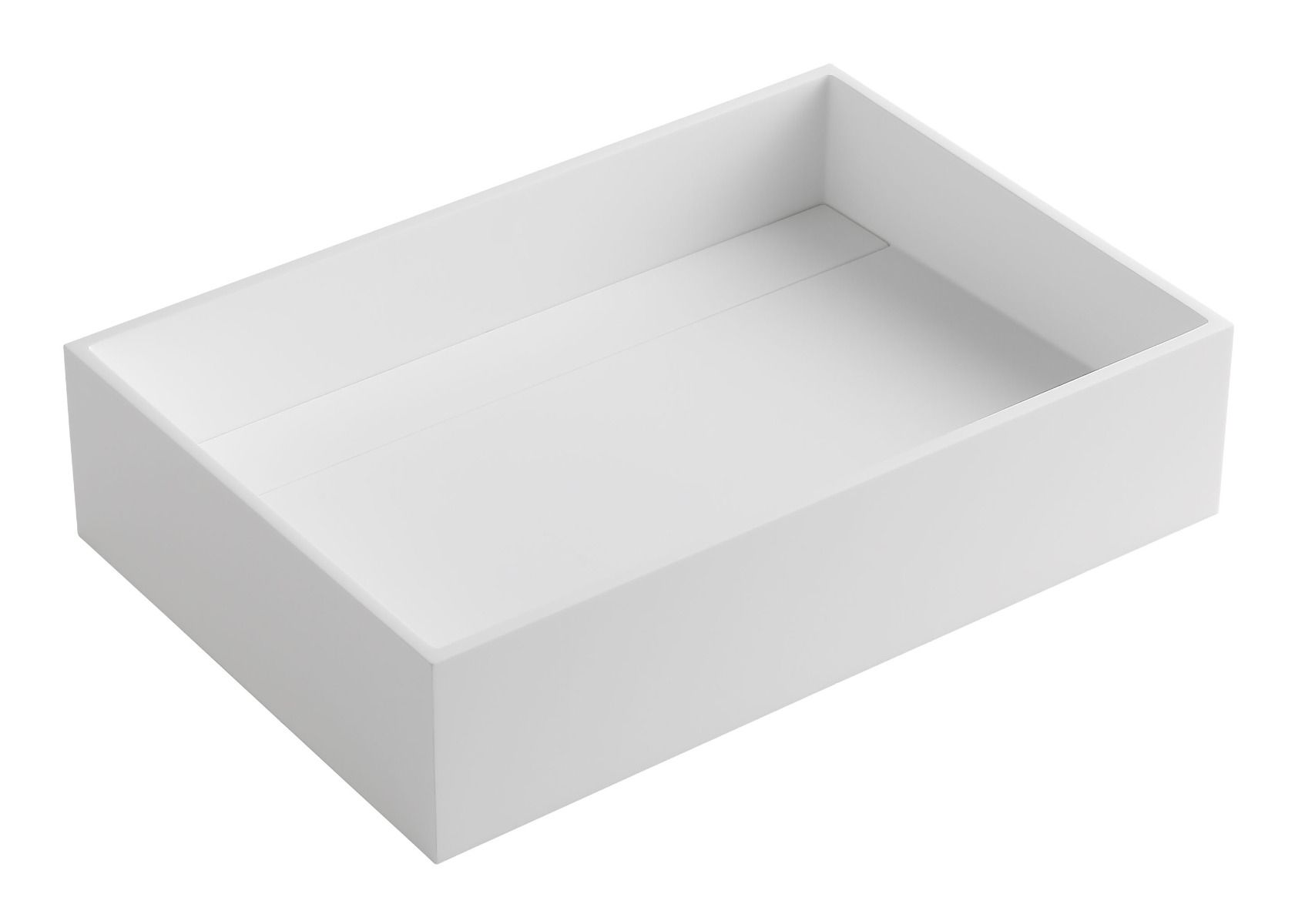 Alternate Image for ALFI brand 20" x 13.5" Rectangle Above Mount Resin Bathroom Sink, White Matte, No Faucet Hole, ABRS2014