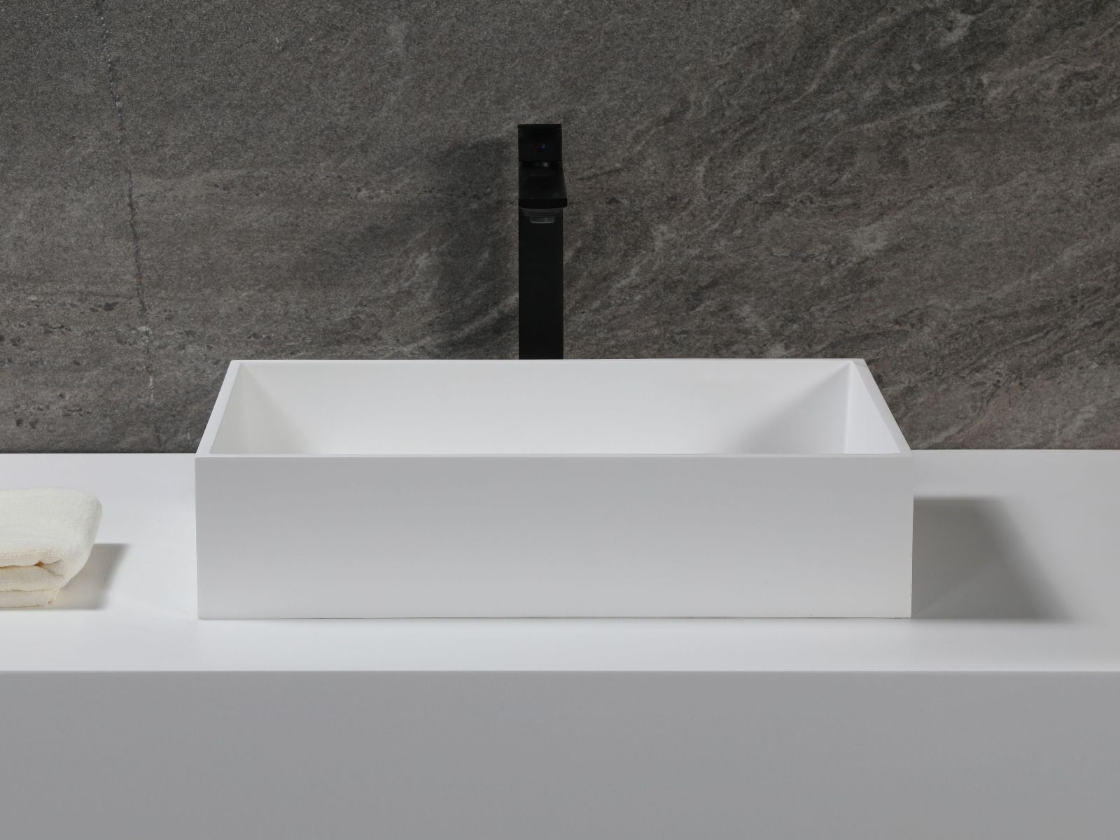 Alternate Image for ALFI brand 20" x 13.5" Rectangle Above Mount Resin Bathroom Sink, White Matte, No Faucet Hole, ABRS2014