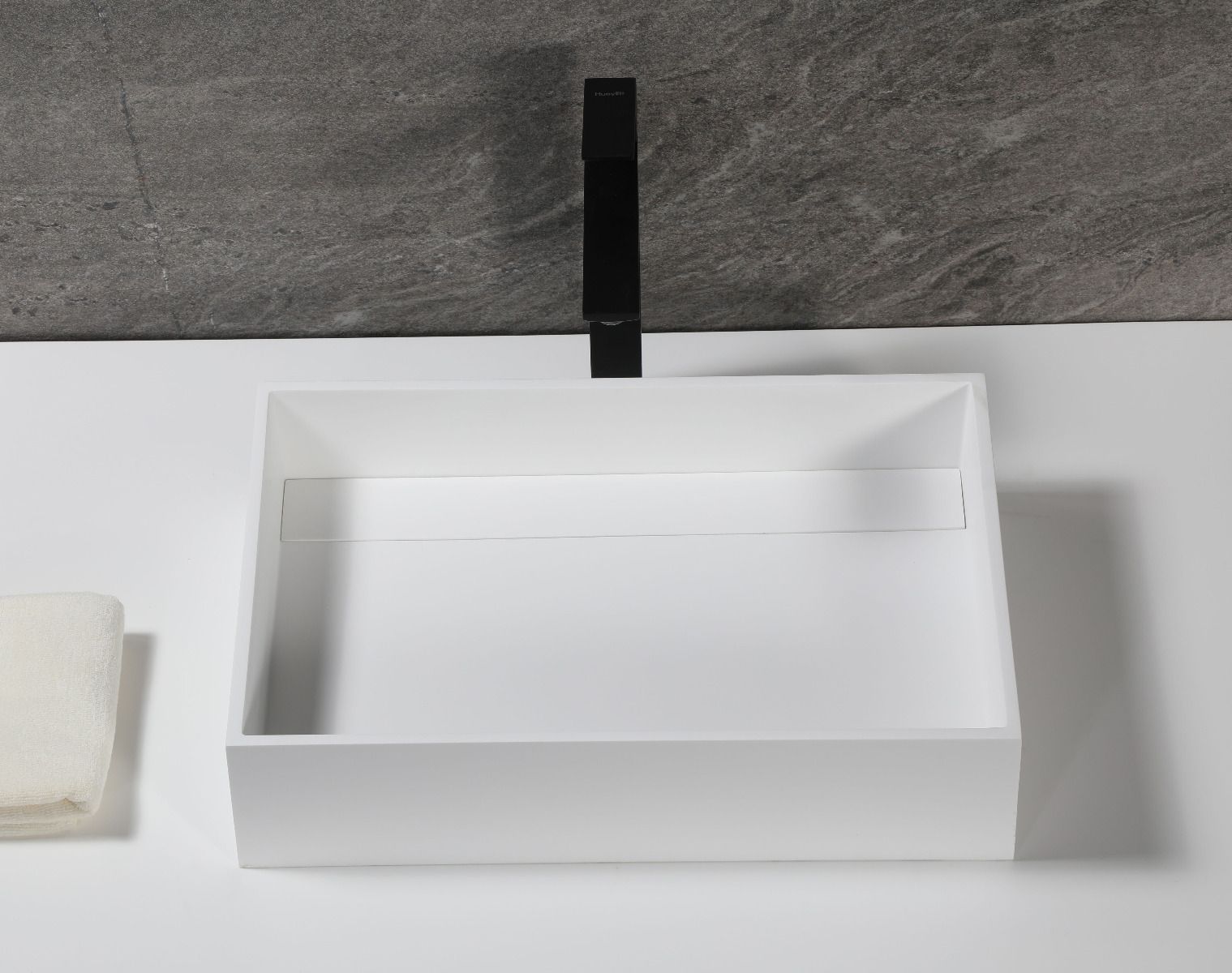 Alternate Image for ALFI brand 20" x 13.5" Rectangle Above Mount Resin Bathroom Sink, White Matte, No Faucet Hole, ABRS2014