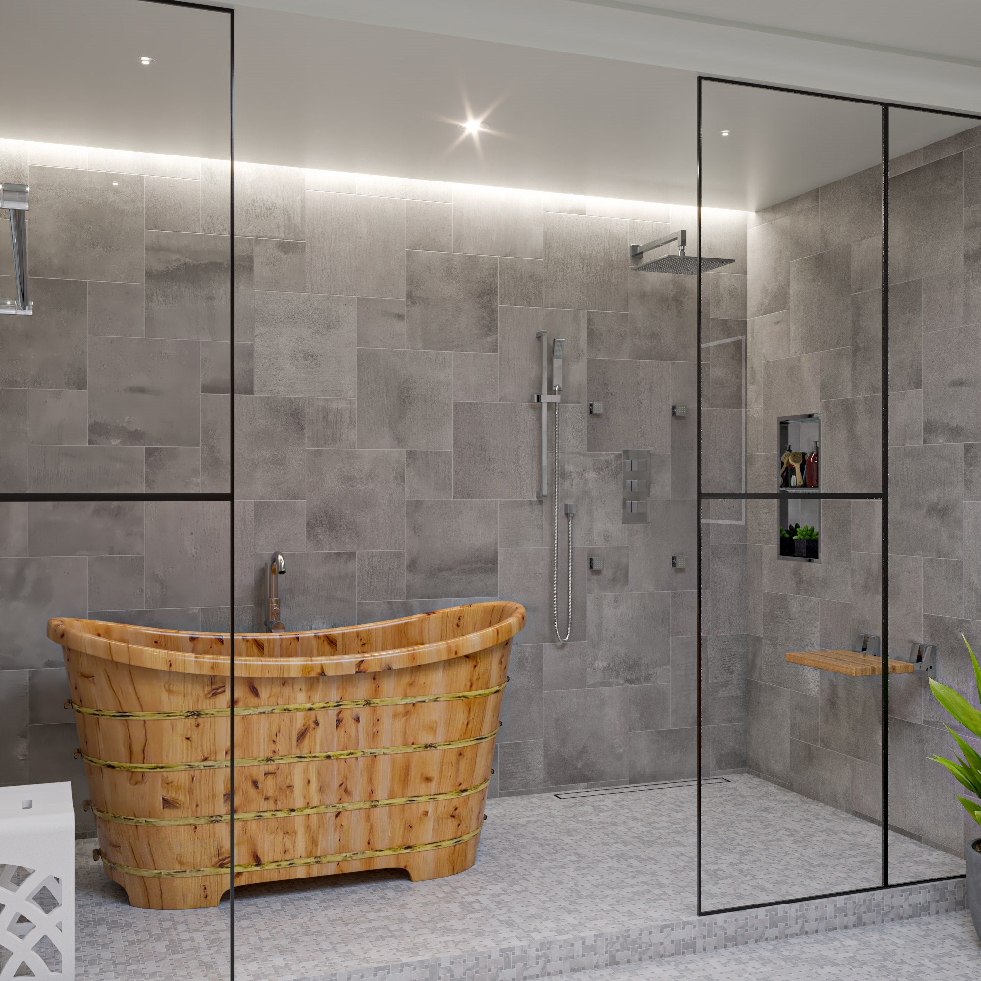 Alternate Image for ALFI brand LED12S-PC Polished Chrome 12" Square Multi Color LED Rain Shower Head, Brass