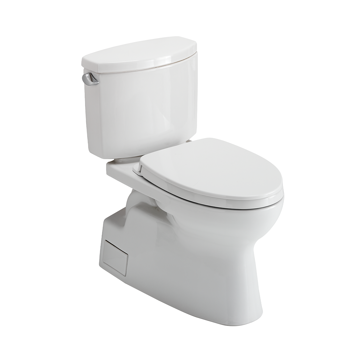 TOTO Vespin II Two-Piece Elongated 1.28 GPF Universal Height Toilet with CEFIONTECT and SS124 SoftClose Seat, WASHLET+ Ready, Cotton White, Vitreous China|Plastic, MS474124CEFG#01