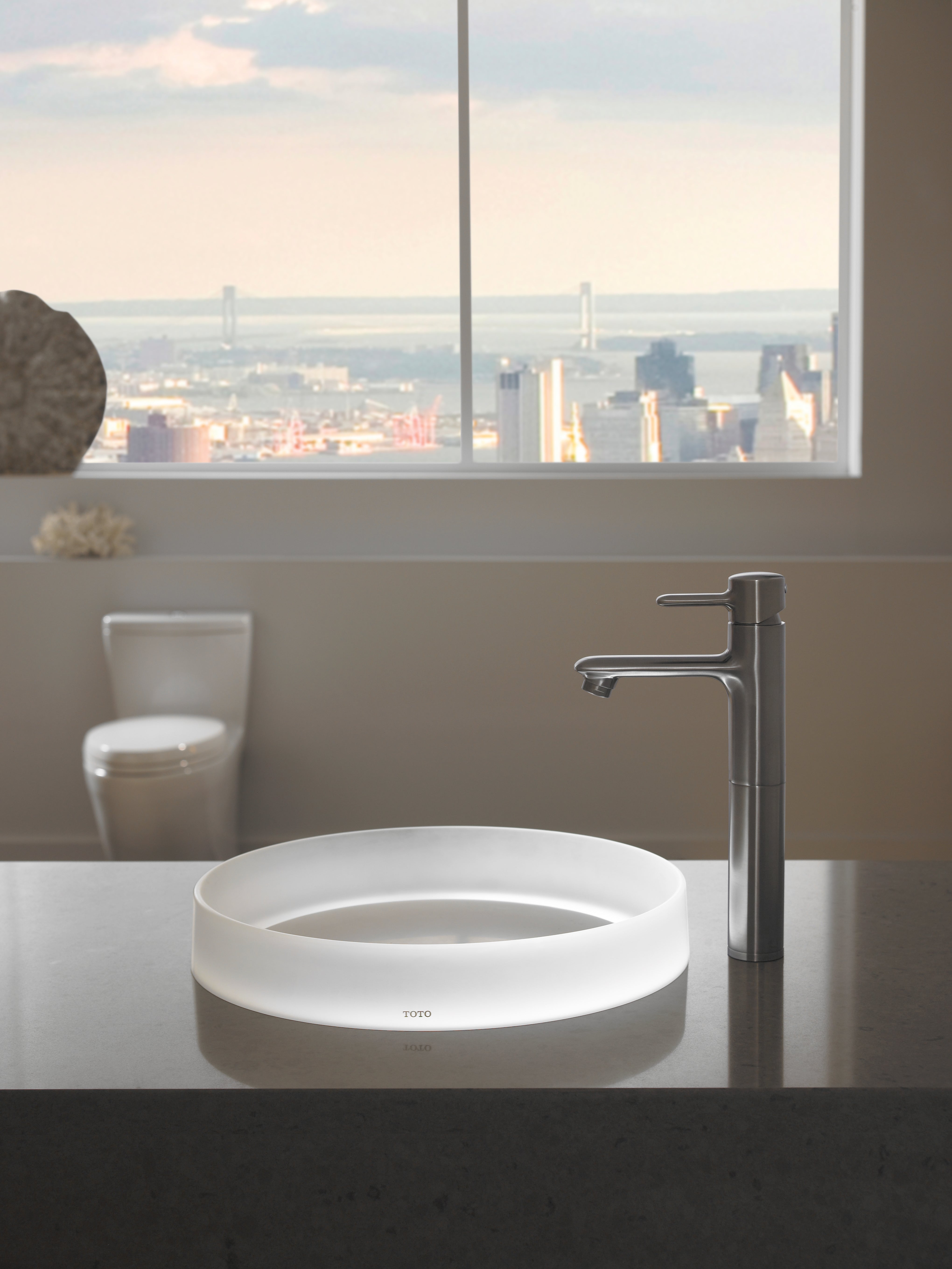 Alternate Image for TOTO Luminist Round Vessel Bathroom Sink, Frosted White, Epoxy Resin, LLT150#61