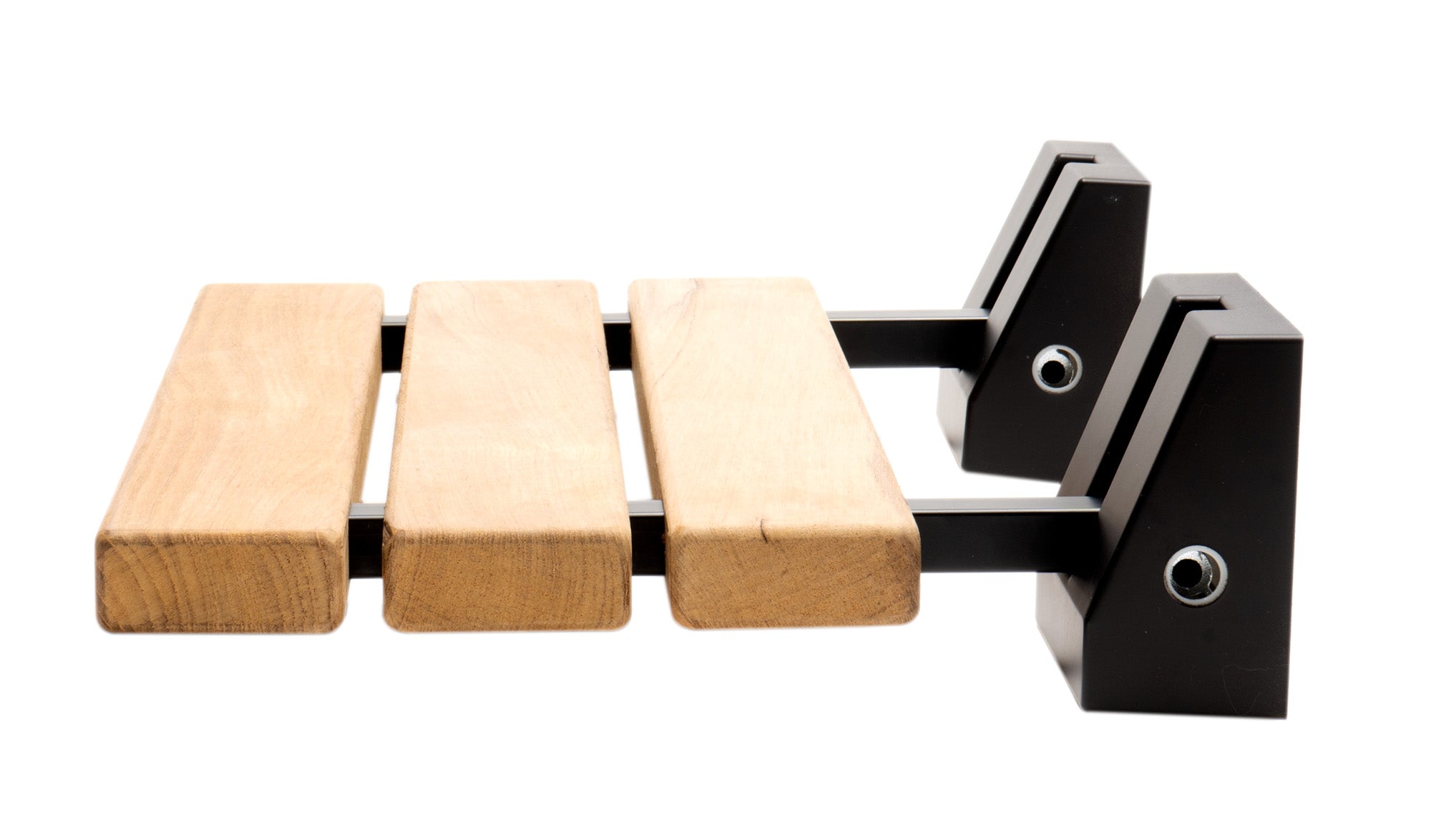 Alternate Image for ALFI brand ABS16S-BM Black Matte 16" Wide Foldable Teak Shower Seat with Square Hardware, Teak Wood, Natural Wood