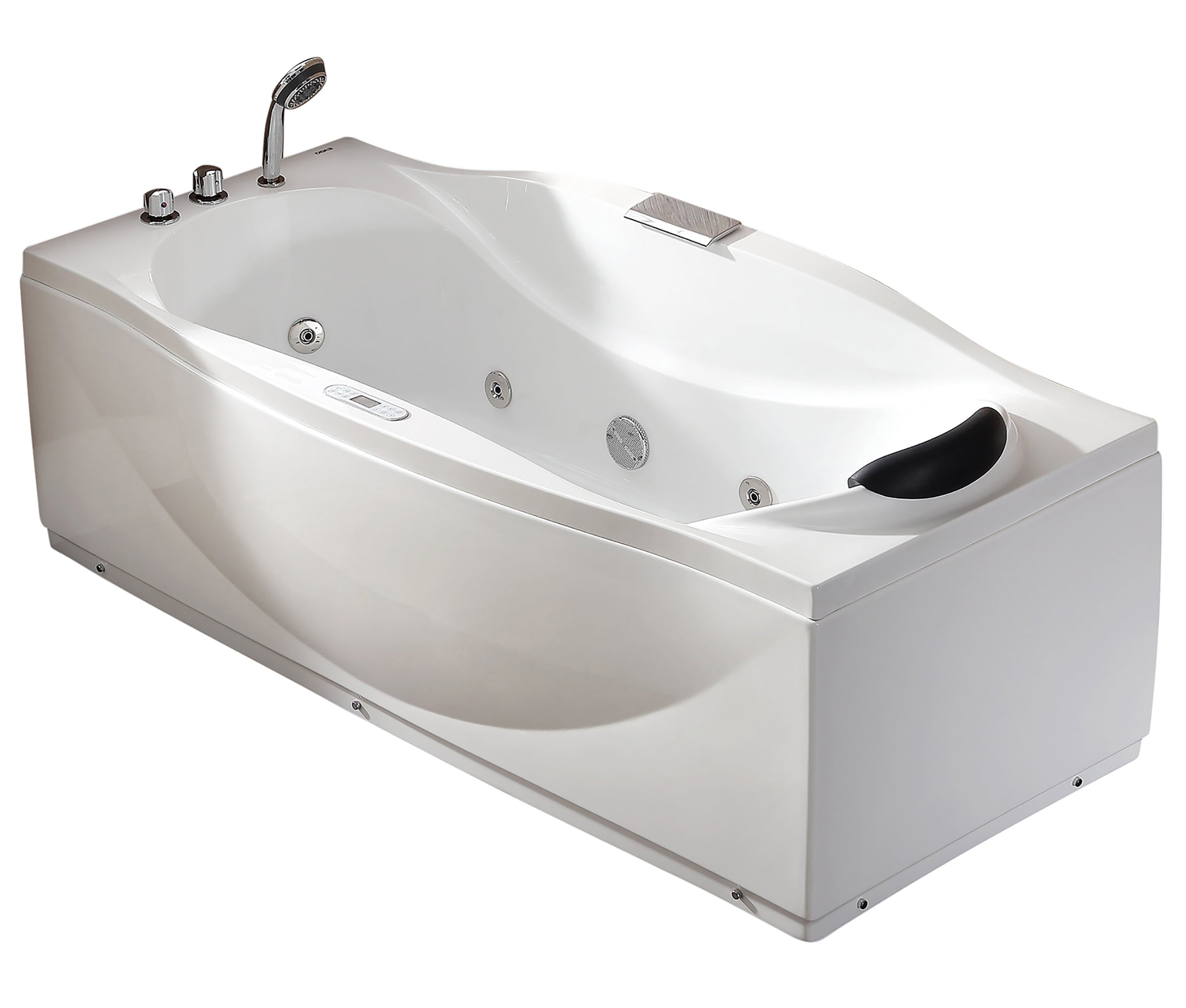 Alternate Image for Eago 71" Acrylic Corner Rectangle Bathtub with Fixtures, White, AM189ETL-L