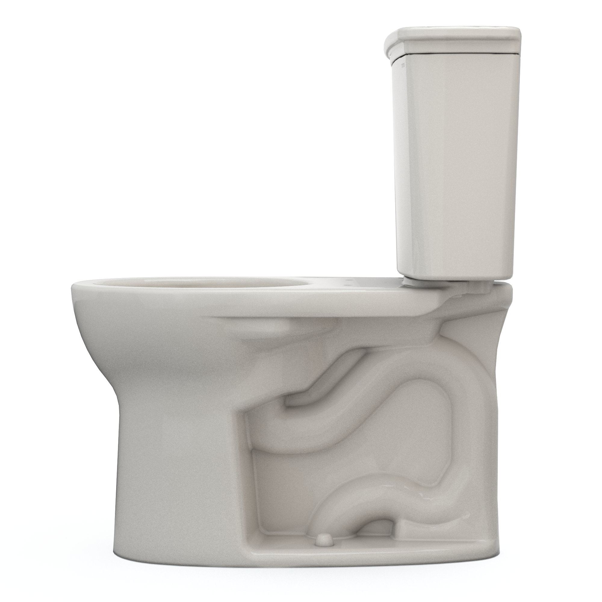 Alternate Image for TOTO Drake Transitional Two-Piece Round 1.28 GPF Universal Height TORNADO FLUSH Toilet with CEFIONTECT, Sedona Beige, Vitreous China, CST785CEFG#12