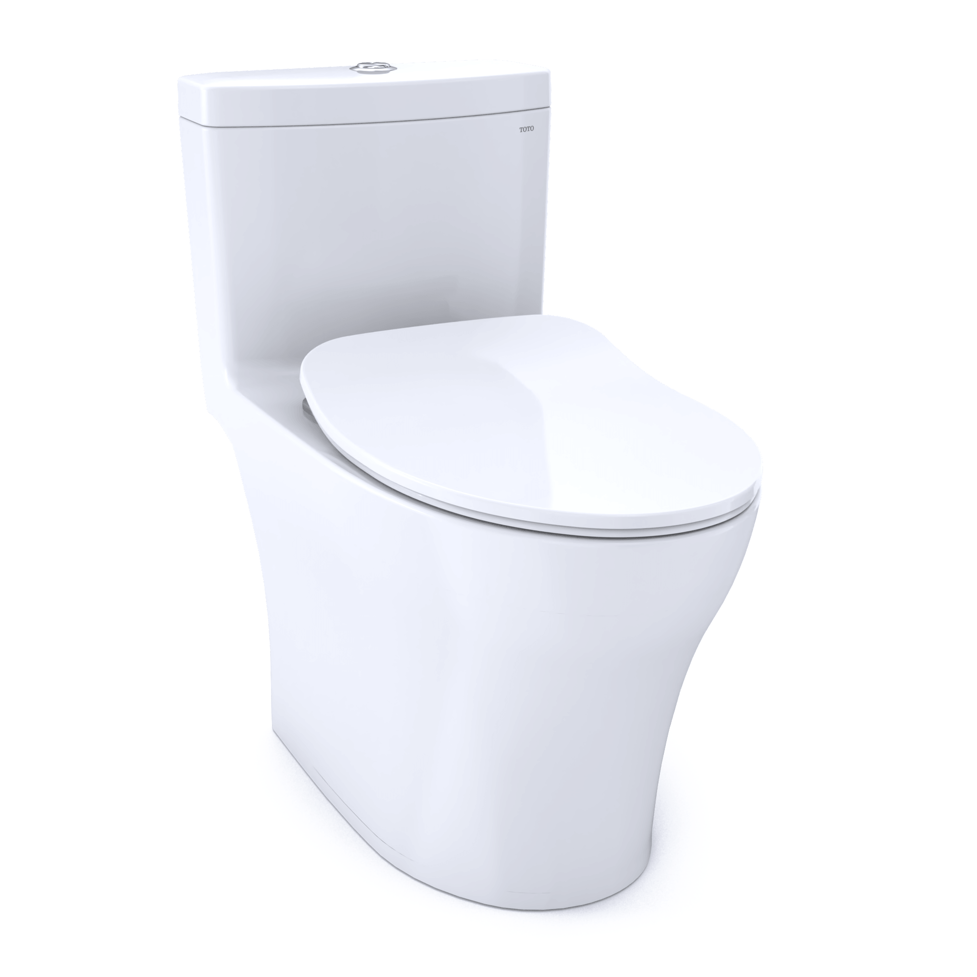 Alternate Image for TOTO Aquia IV One-Piece Elongated Dual Flush 1.28 and 0.9 GPF Universal Height, WASHLET+ Ready Toilet with CEFIONTECT, Cotton White- Vitreous China, MS646234CEMFGN#01