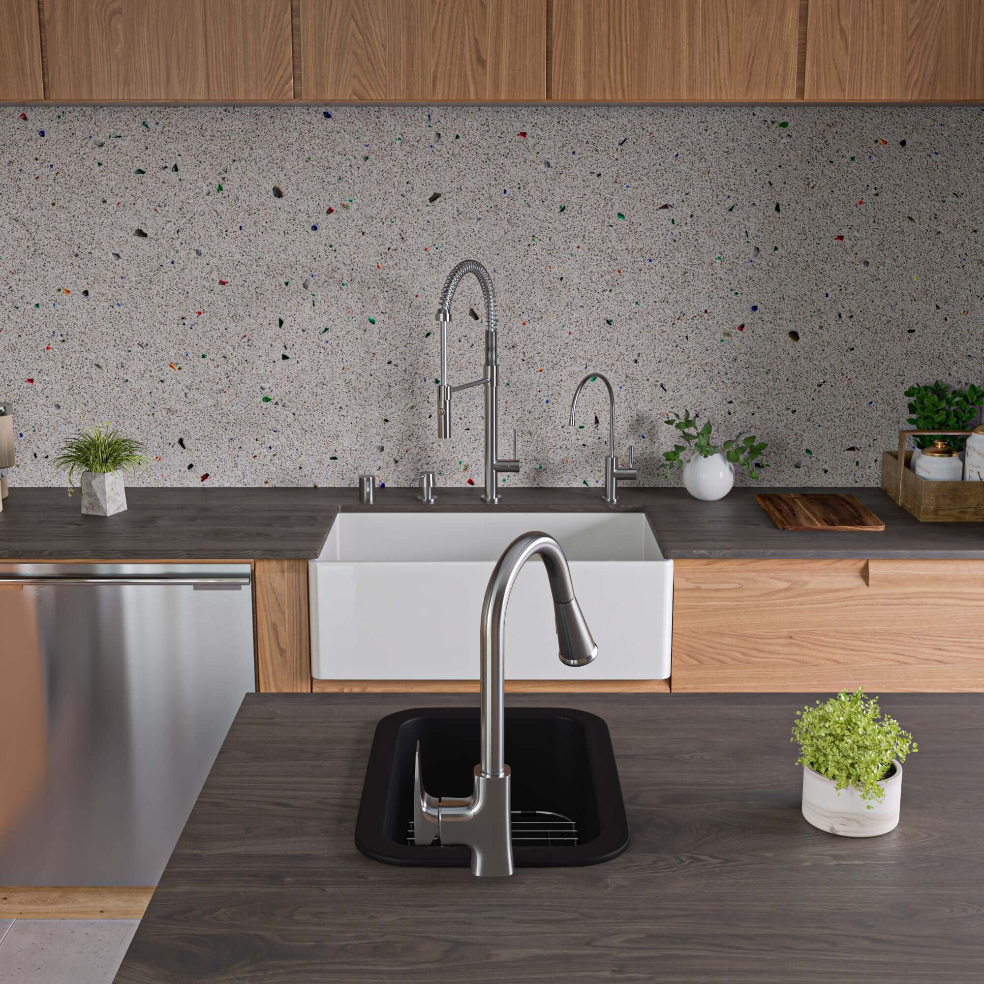 ALFI brand 19 rectangle fireclay bar/prep sink black matte product image