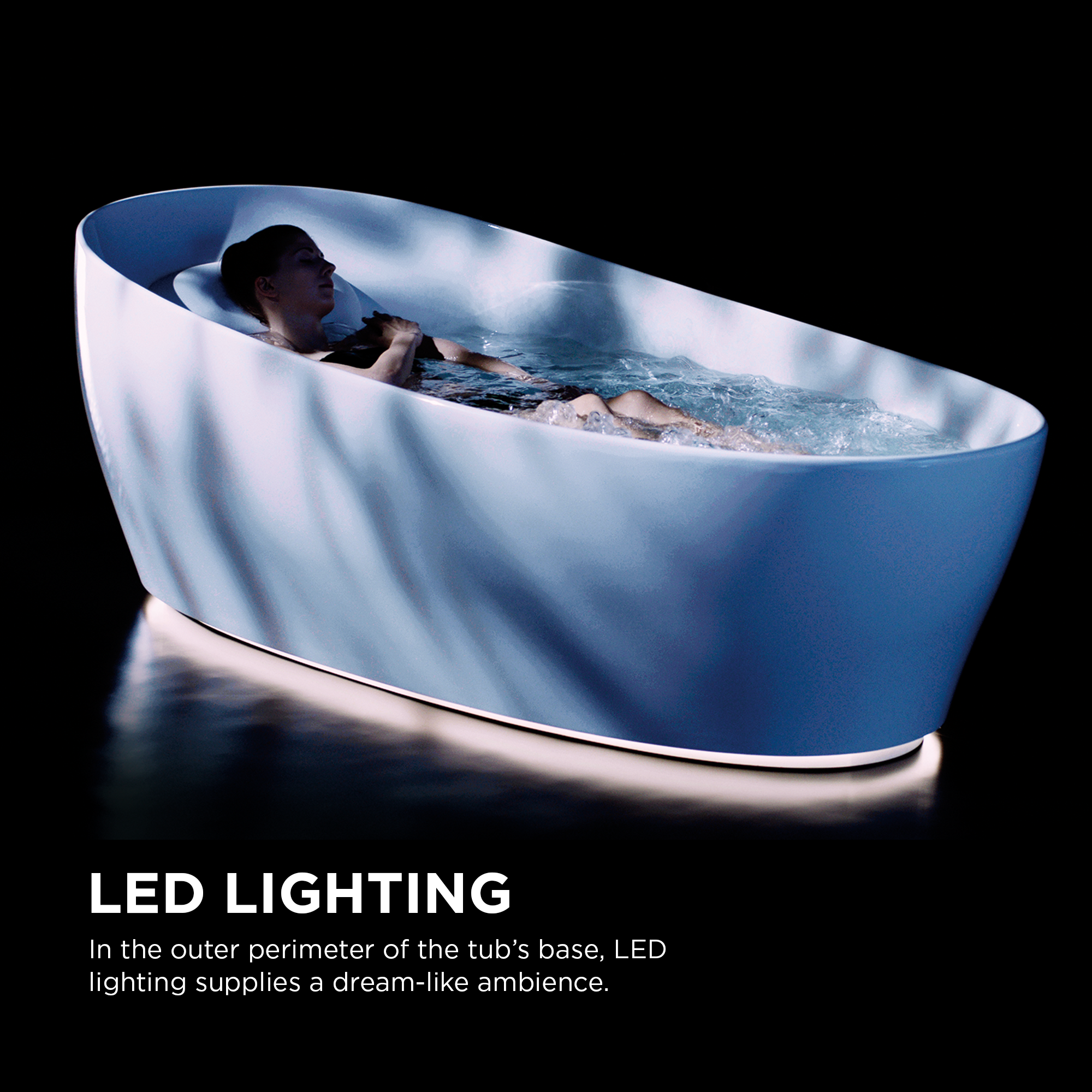 Alternate Image for Toto 87" Galaline Reinforced Marble Flotation Bathtub with Zero Dimension and Hydrohands, Gloss White, PJYD2200PWEU#GW