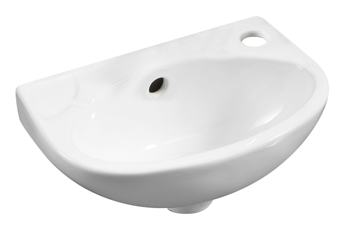 Alternative View of ALFI brand 14.13" x 9.5" Oval Wall Mount Porcelain Bathroom Sink, White, 1 Faucet Hole, ABC118