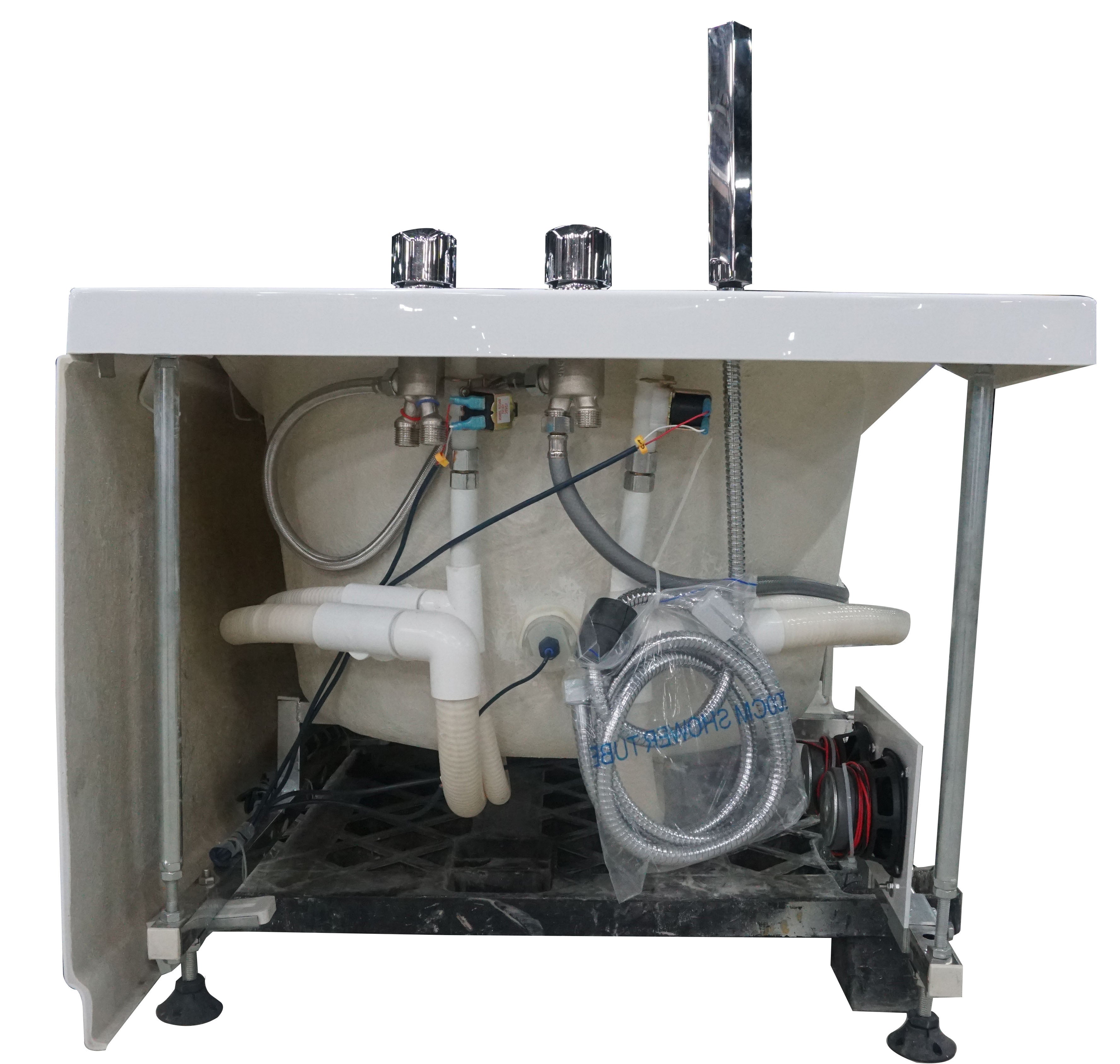 Alternate Image for Eago 71" Acrylic Corner Rectangle Bathtub with Fixtures, White, AM189ETL-R