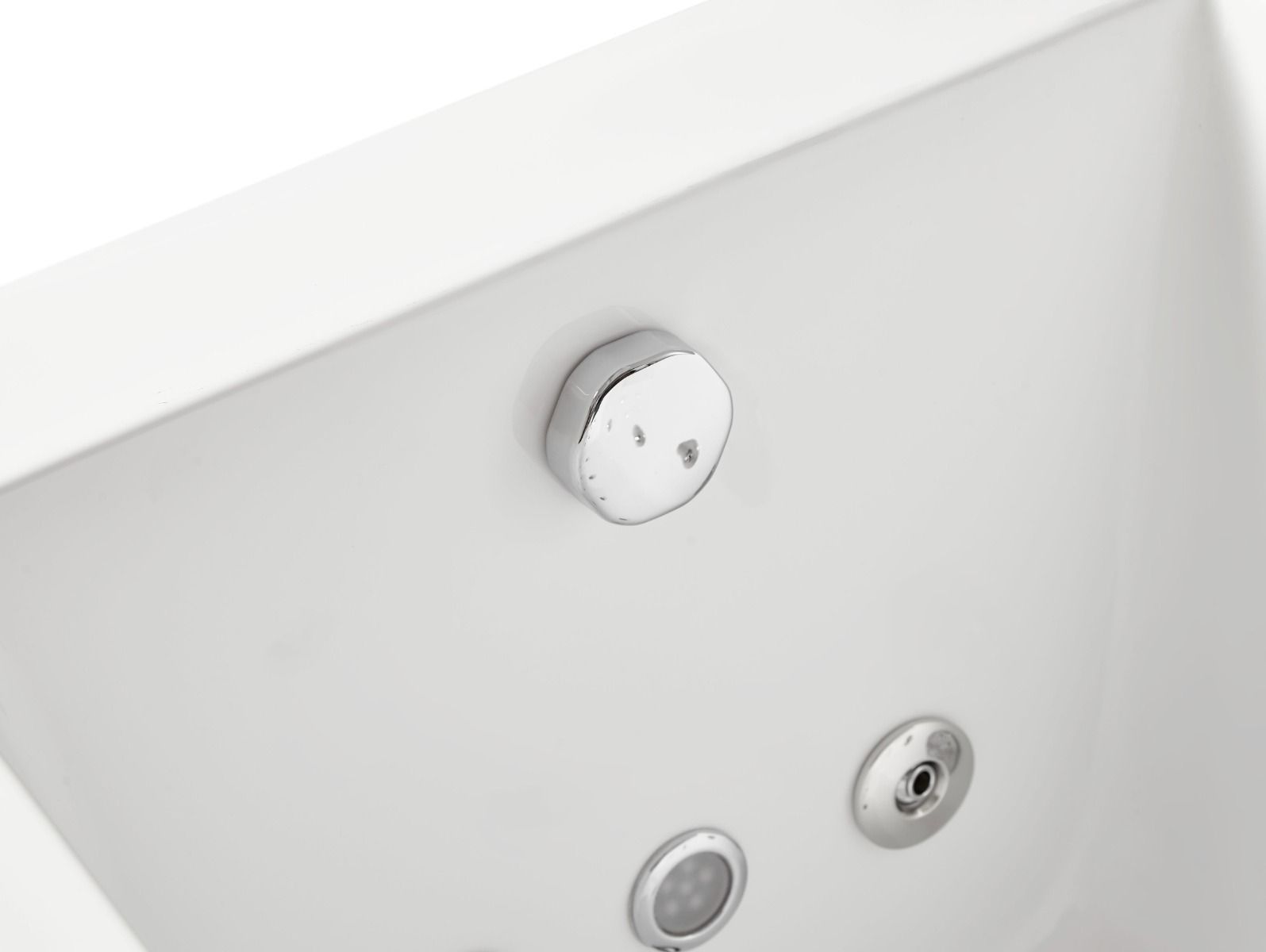 Alternate Image for Eago 59" Acrylic Corner Rectangle Bathtub with Fixtures, White, AM154ETL-L5