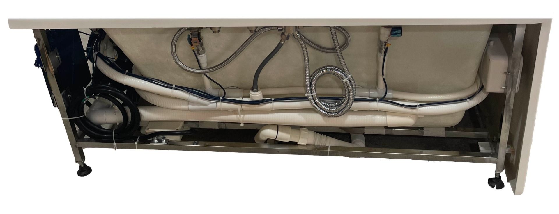 Alternate Image for Eago 59" Acrylic Corner Rectangle Bathtub with Fixtures, White, AM154ETL-L5