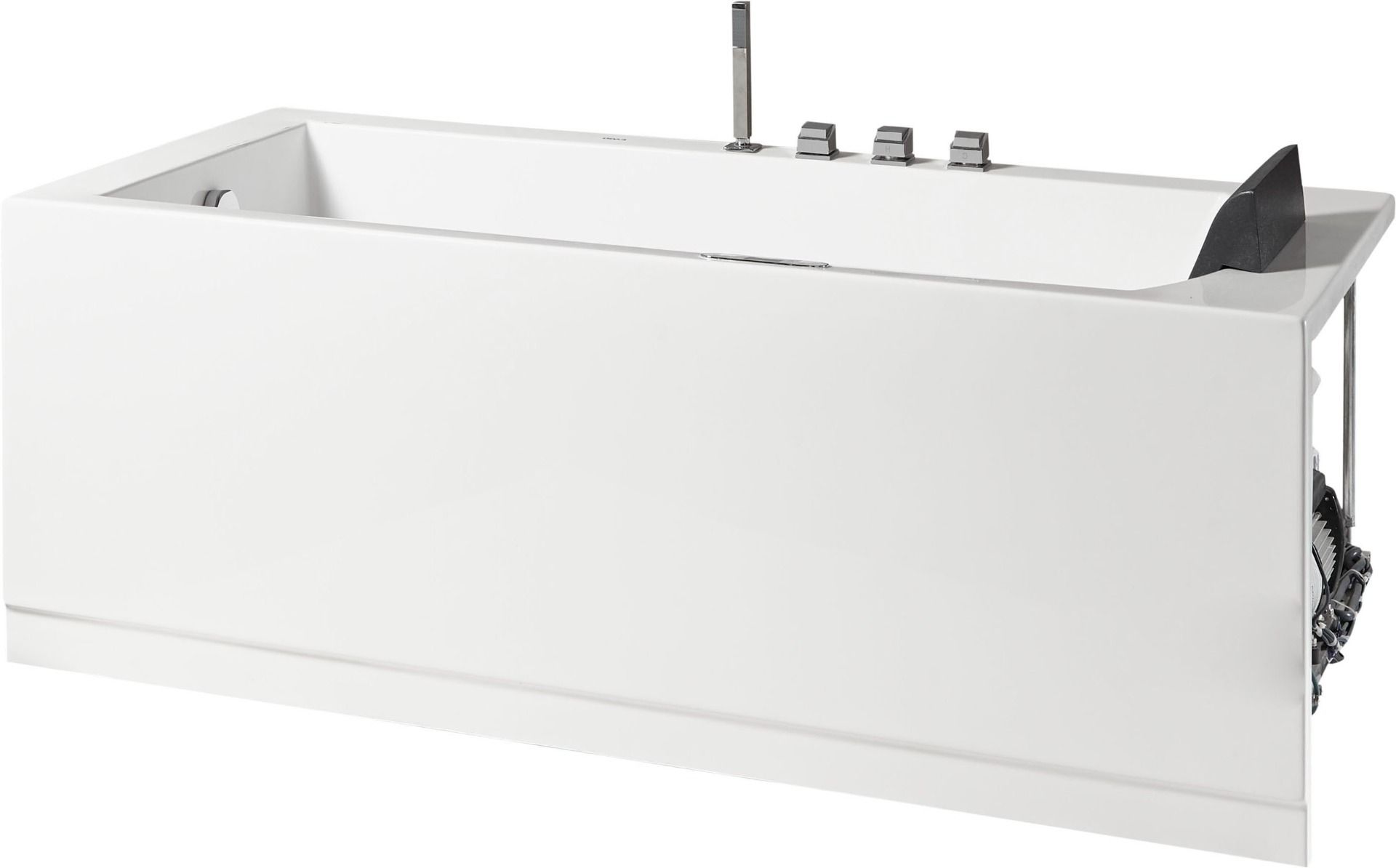 Alternate Image for Eago 59" Acrylic Corner Rectangle Bathtub with Fixtures, White, AM154ETL-L5