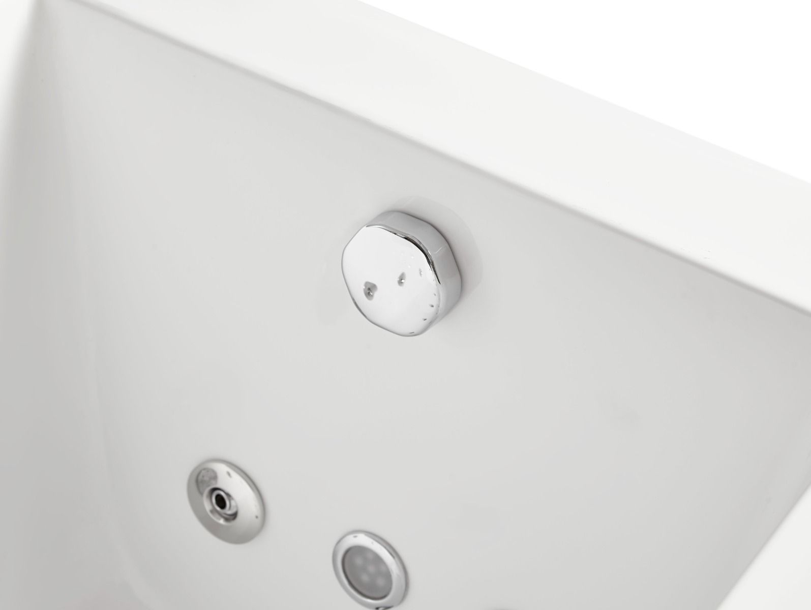 Alternate Image for Eago 59" Acrylic Corner Rectangle Bathtub with Fixtures, White, AM154ETL-R5