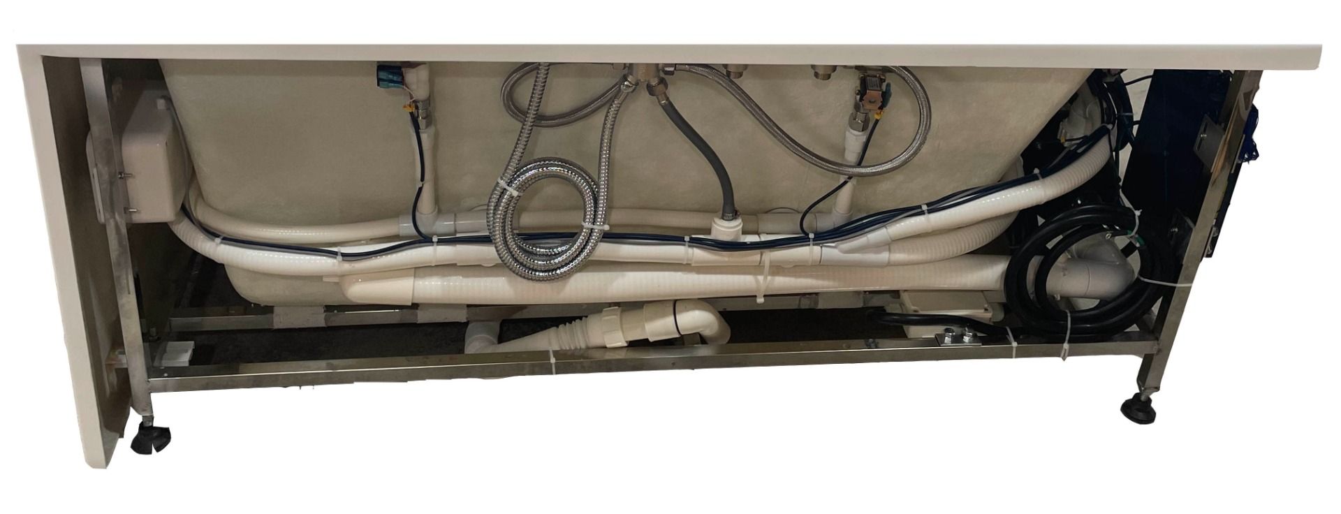 Alternate Image for Eago 59" Acrylic Corner Rectangle Bathtub with Fixtures, White, AM154ETL-R5